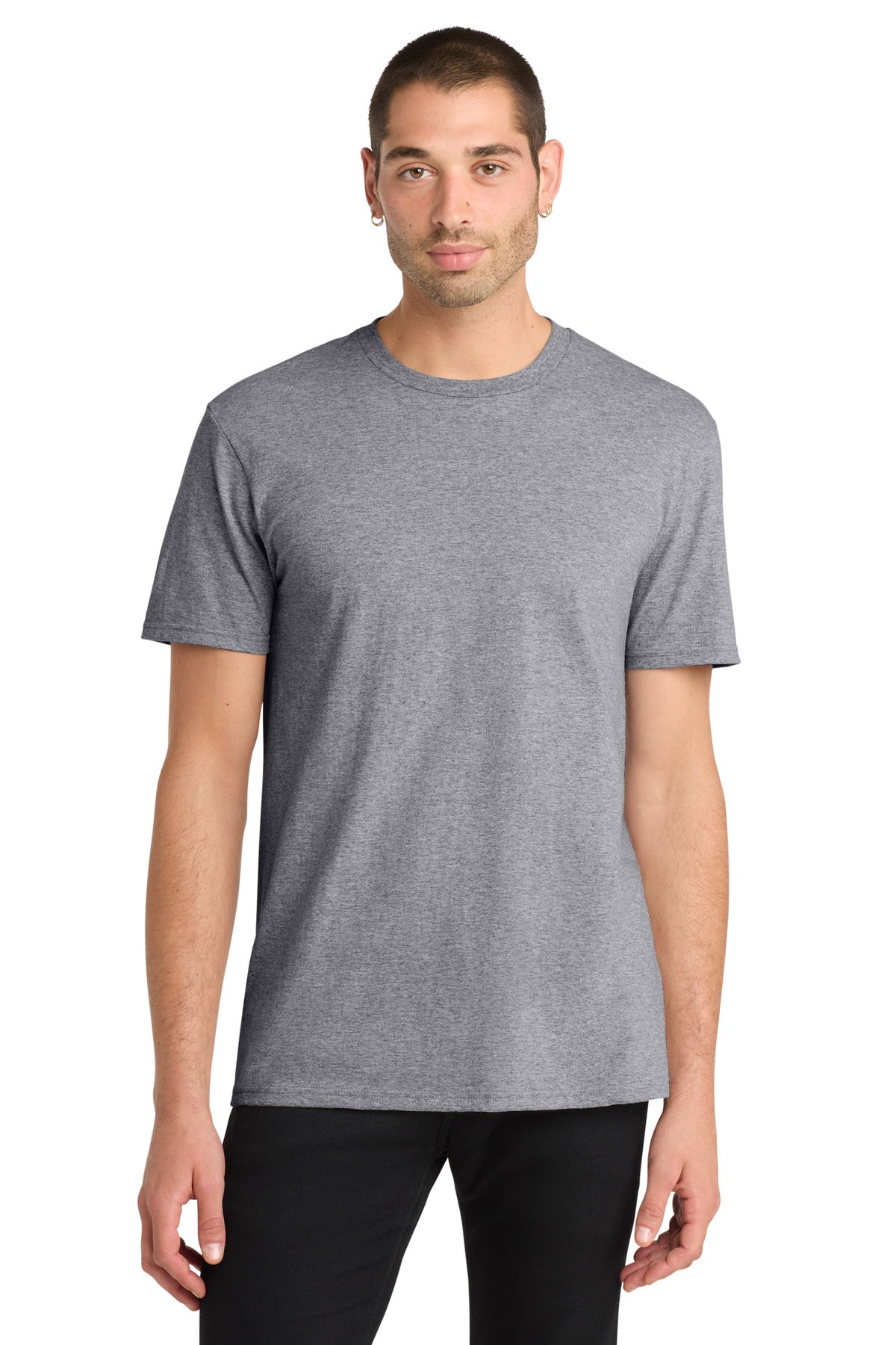 Custom logo District® The Concert Tee® DT5000 in Heather Grey