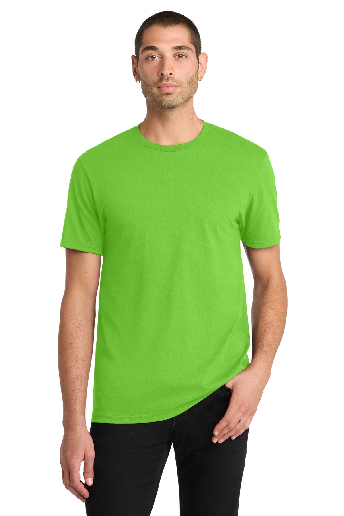 Custom logo District® The Concert Tee® DT5000 in Neon Green