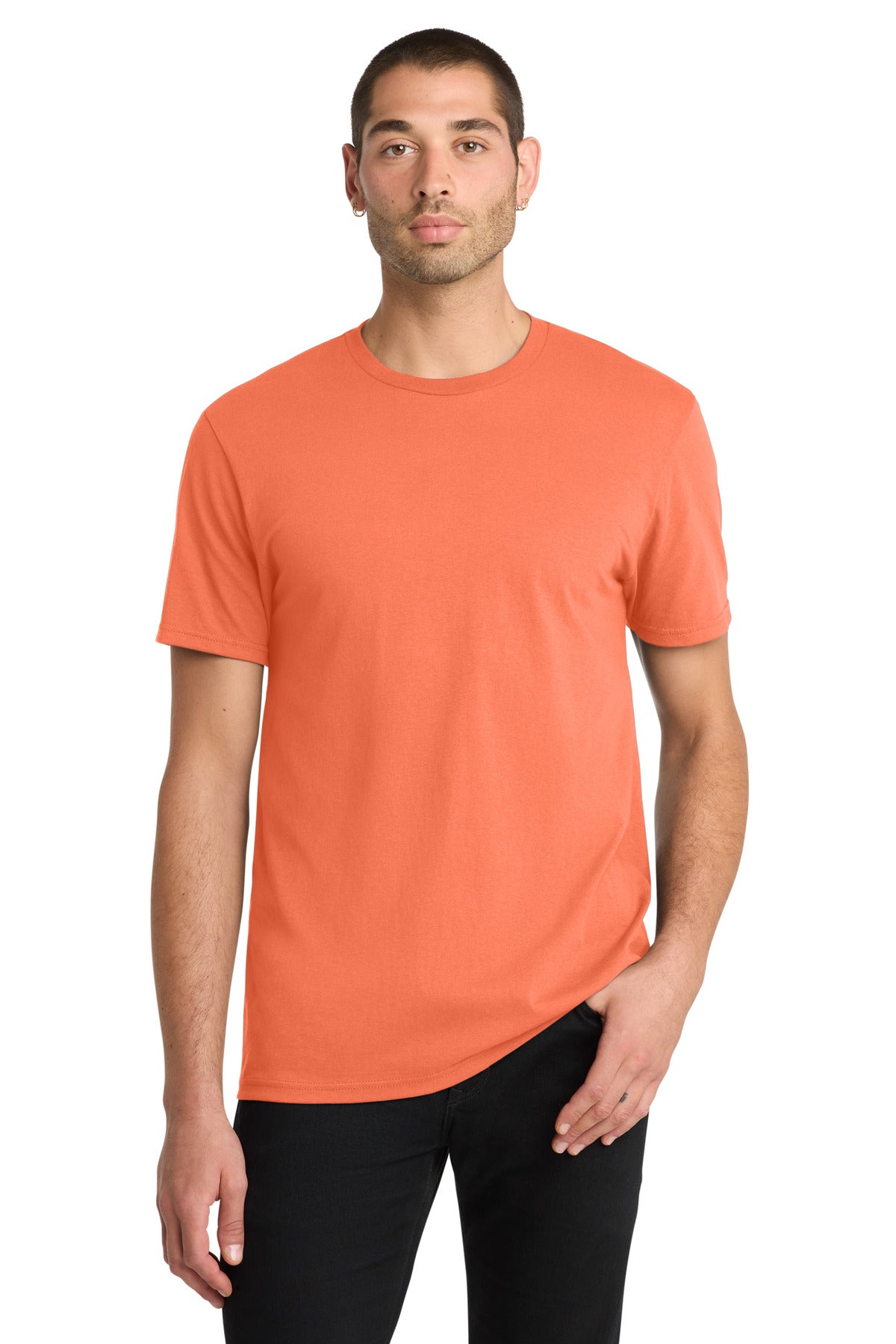 Custom logo District® The Concert Tee® DT5000 in Neon Orange