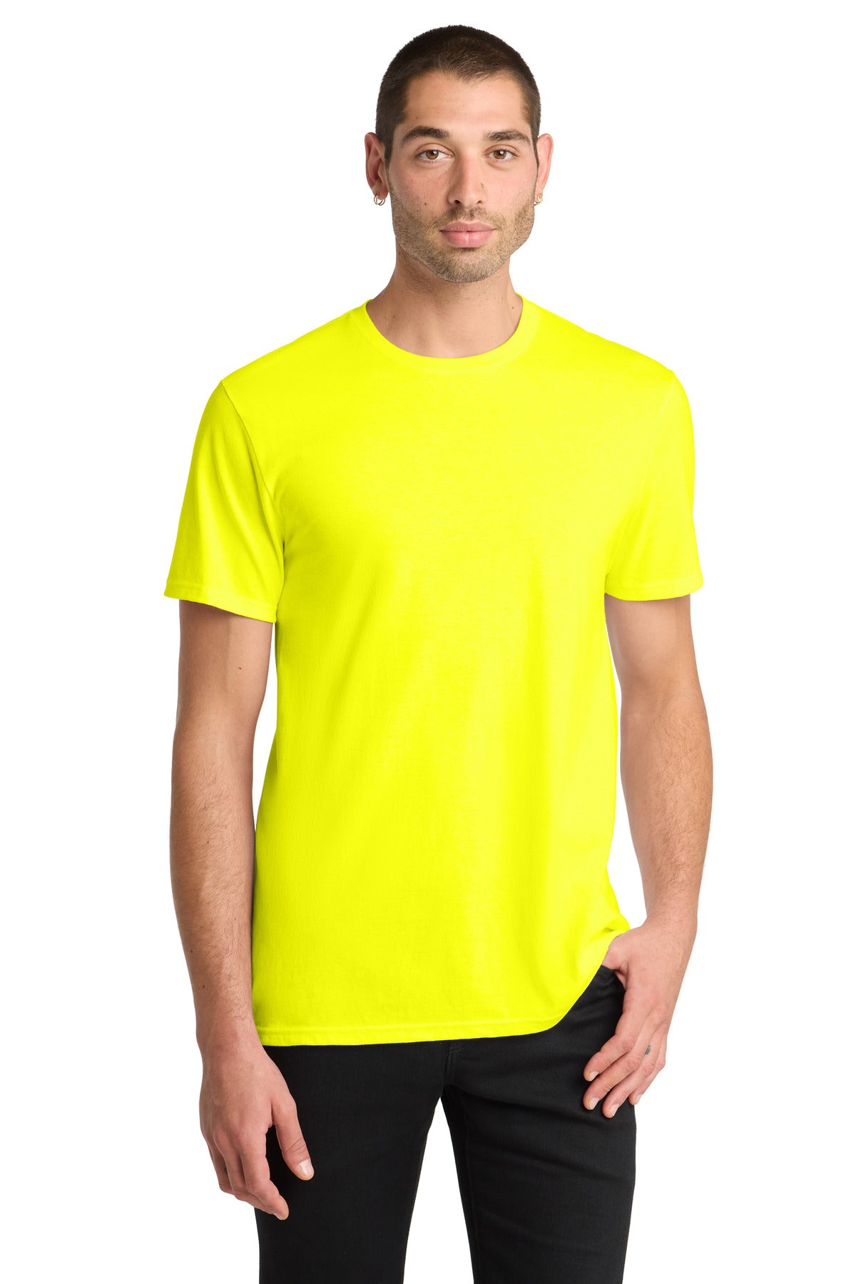 Custom logo District® The Concert Tee® DT5000 in Neon Yellow