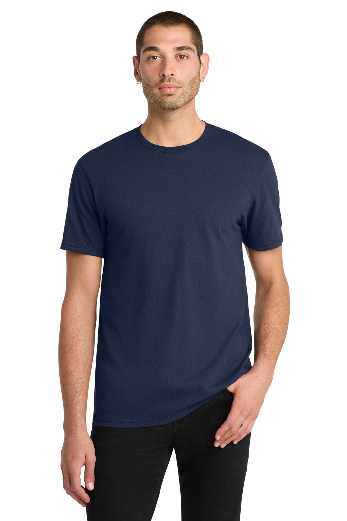 Custom logo District® The Concert Tee® DT5000 in New Navy