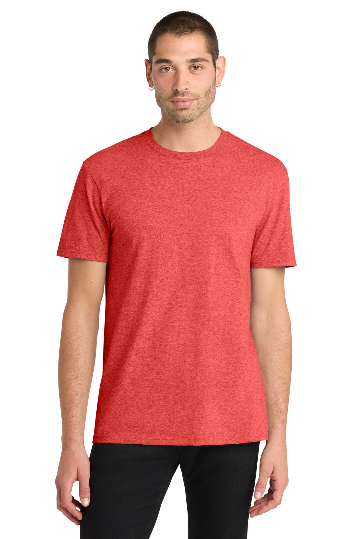 Custom logo District® The Concert Tee® DT5000 in New Red Heather