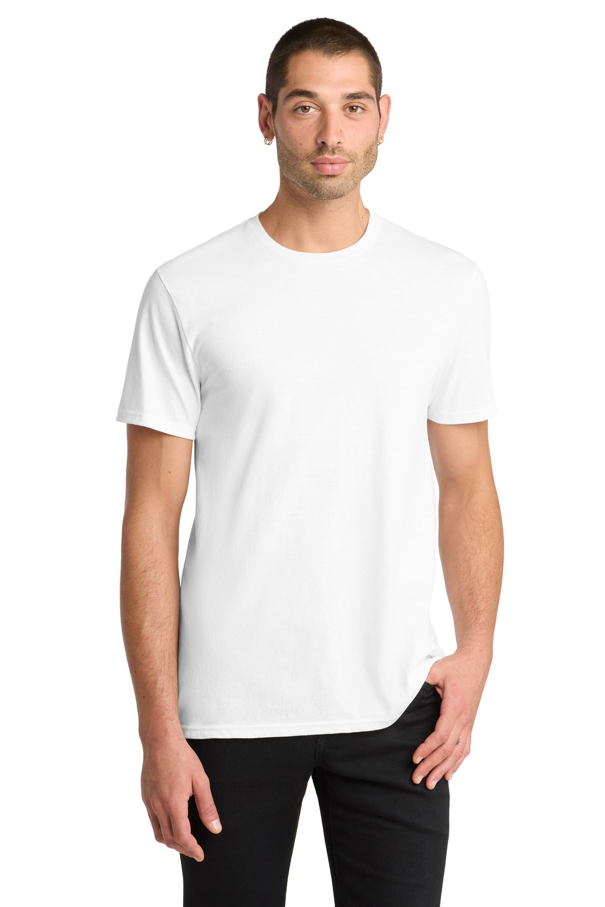 Custom logo District® The Concert Tee® DT5000 in White
