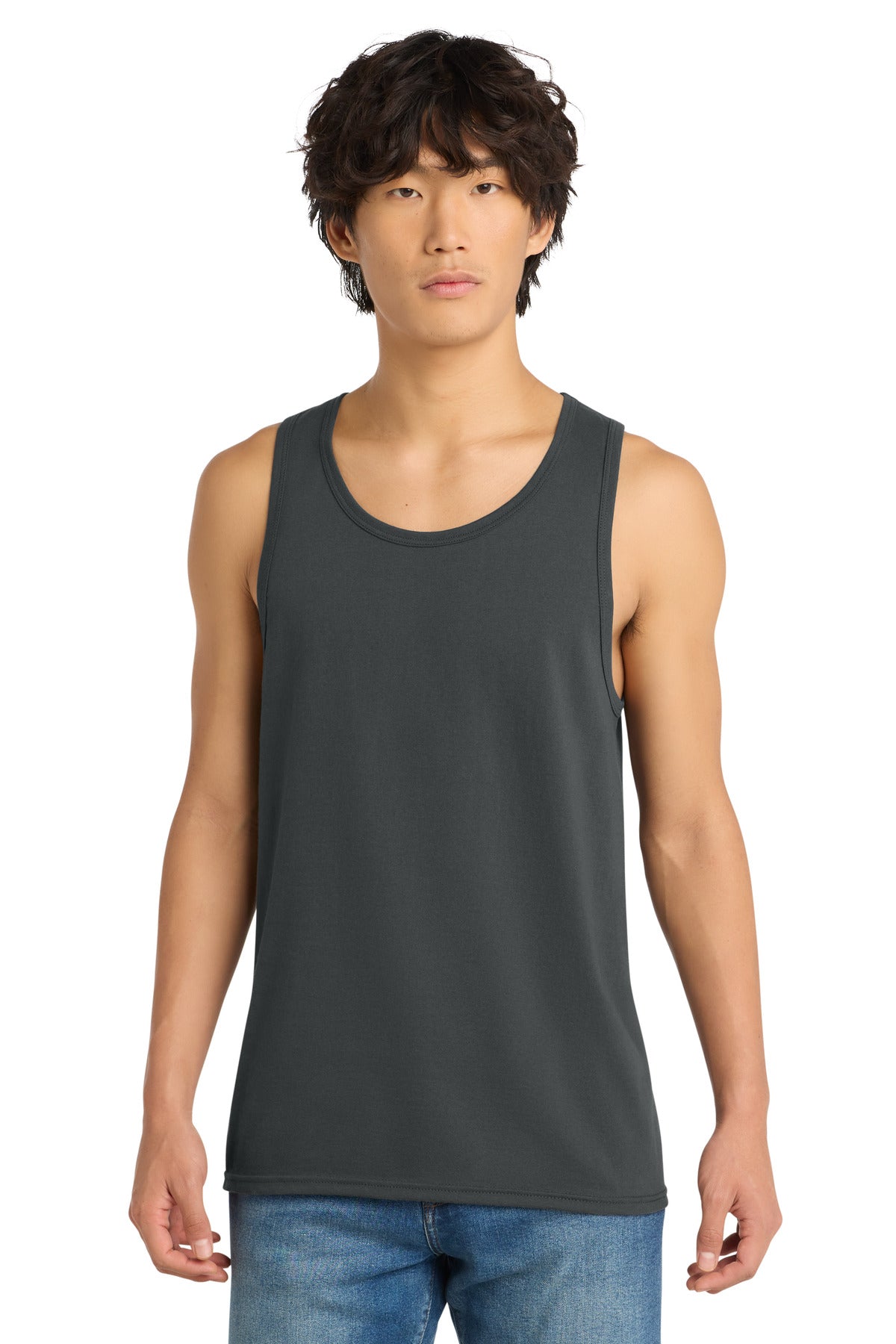 Custom logo District® The Concert Tank®. DT5300 in Charcoal