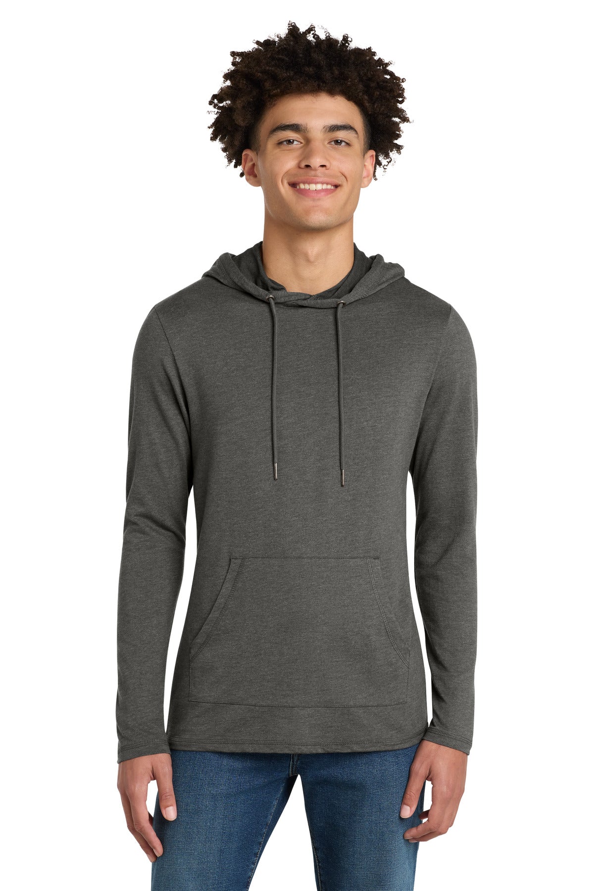 Custom logo District ® Featherweight French Terry ™ Hoodie DT571 in Washed Coal