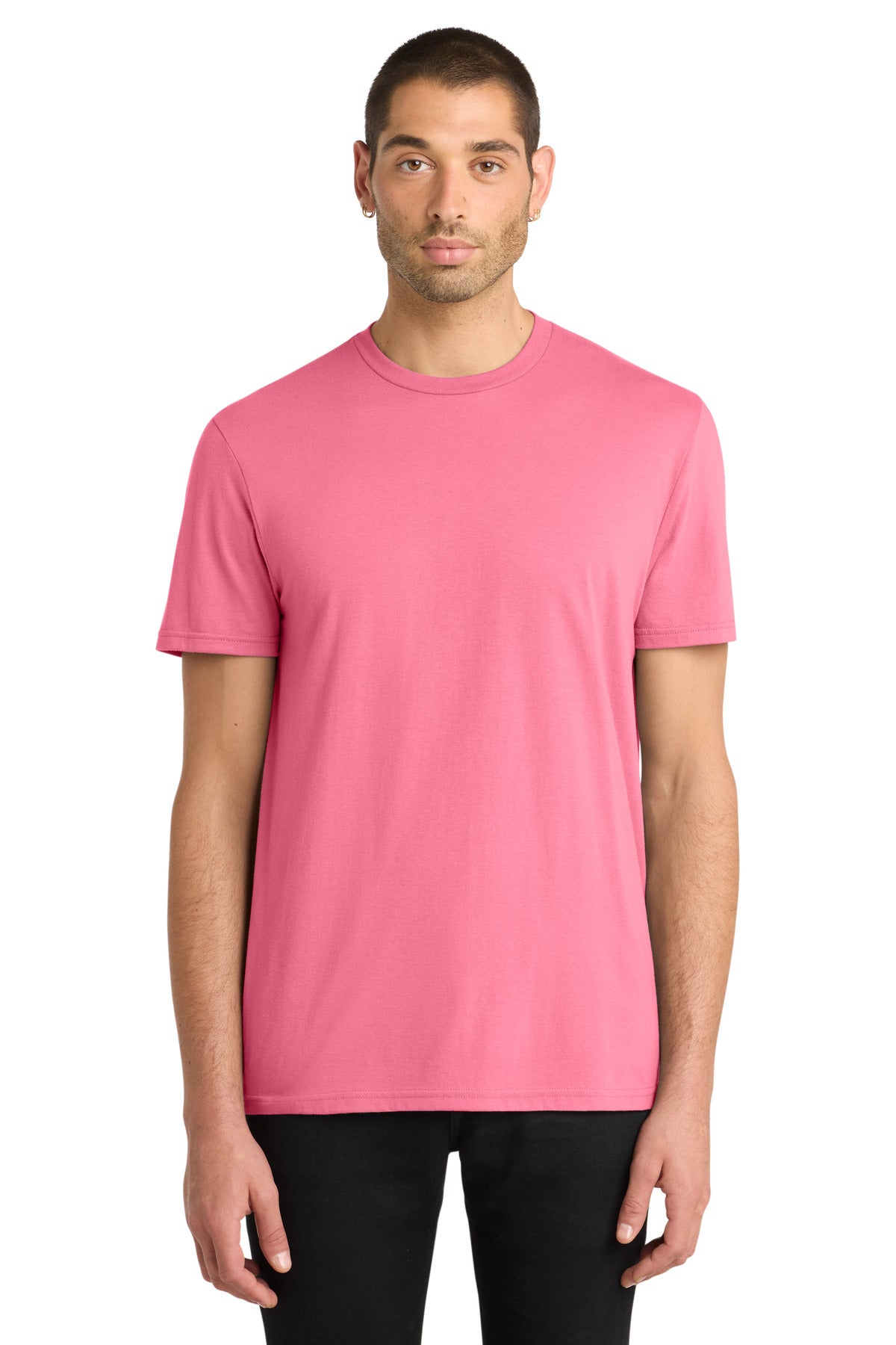 Custom logo District® Very Important Tee®. DT6000 in Awareness Pink