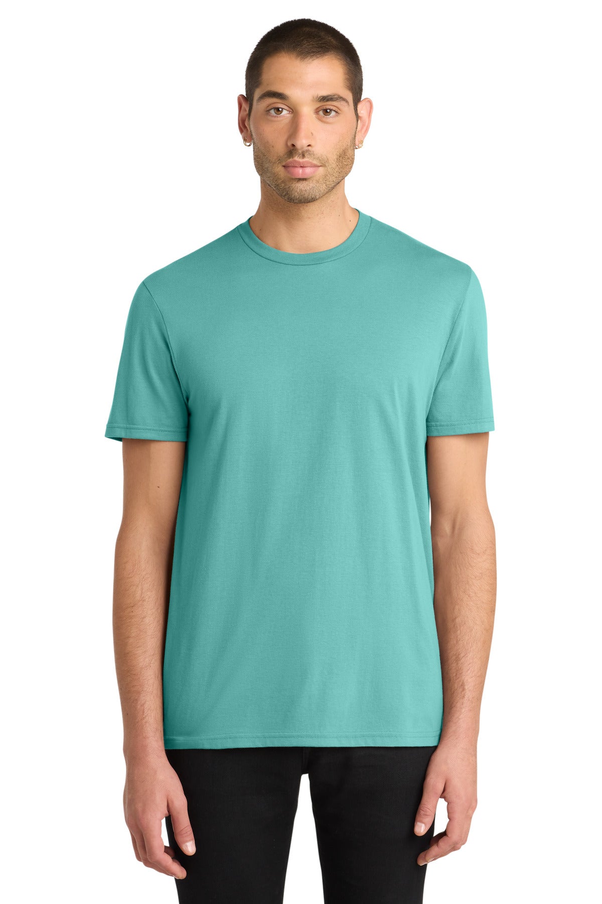 Custom logo District® Very Important Tee®. DT6000 in Eucalyptus Blue