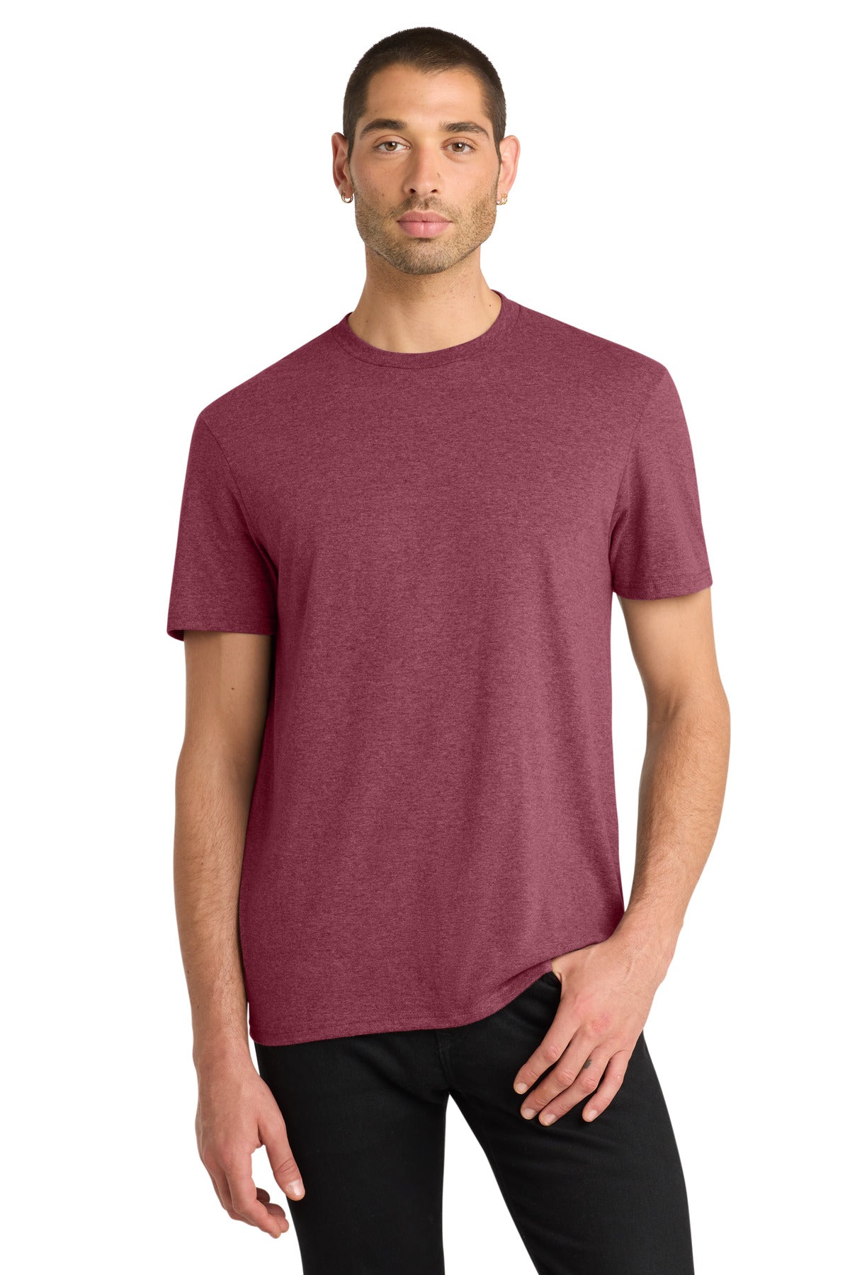 Custom logo District® Very Important Tee®. DT6000 in Heathered Cardinal
