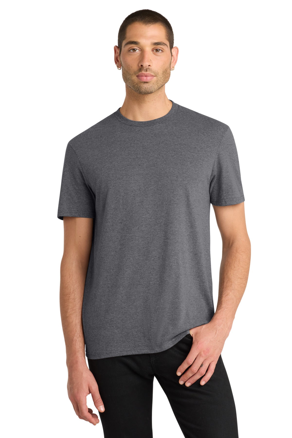 Custom logo District® Very Important Tee®. DT6000 in Heathered Charcoal