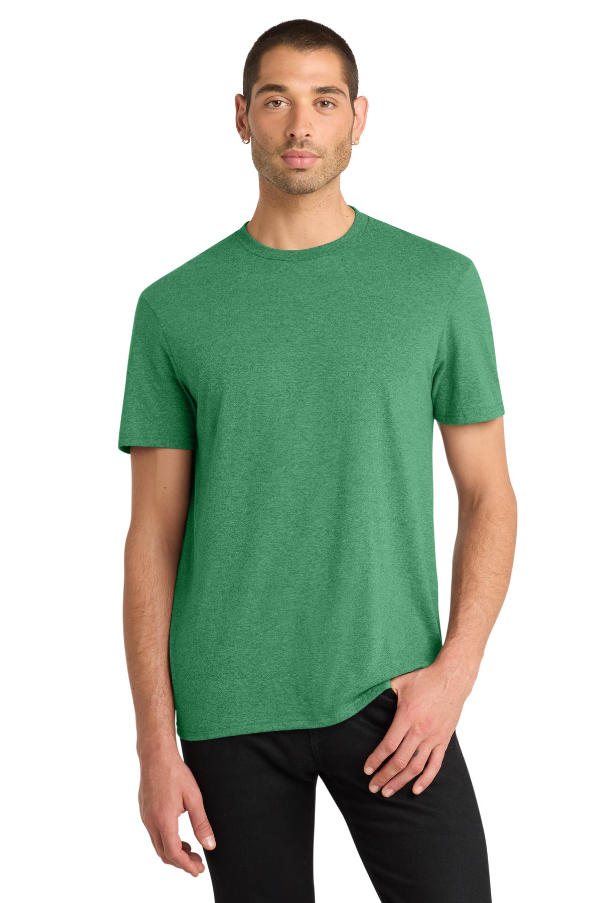 Custom logo District® Very Important Tee®. DT6000 in Heathered Kelly Green