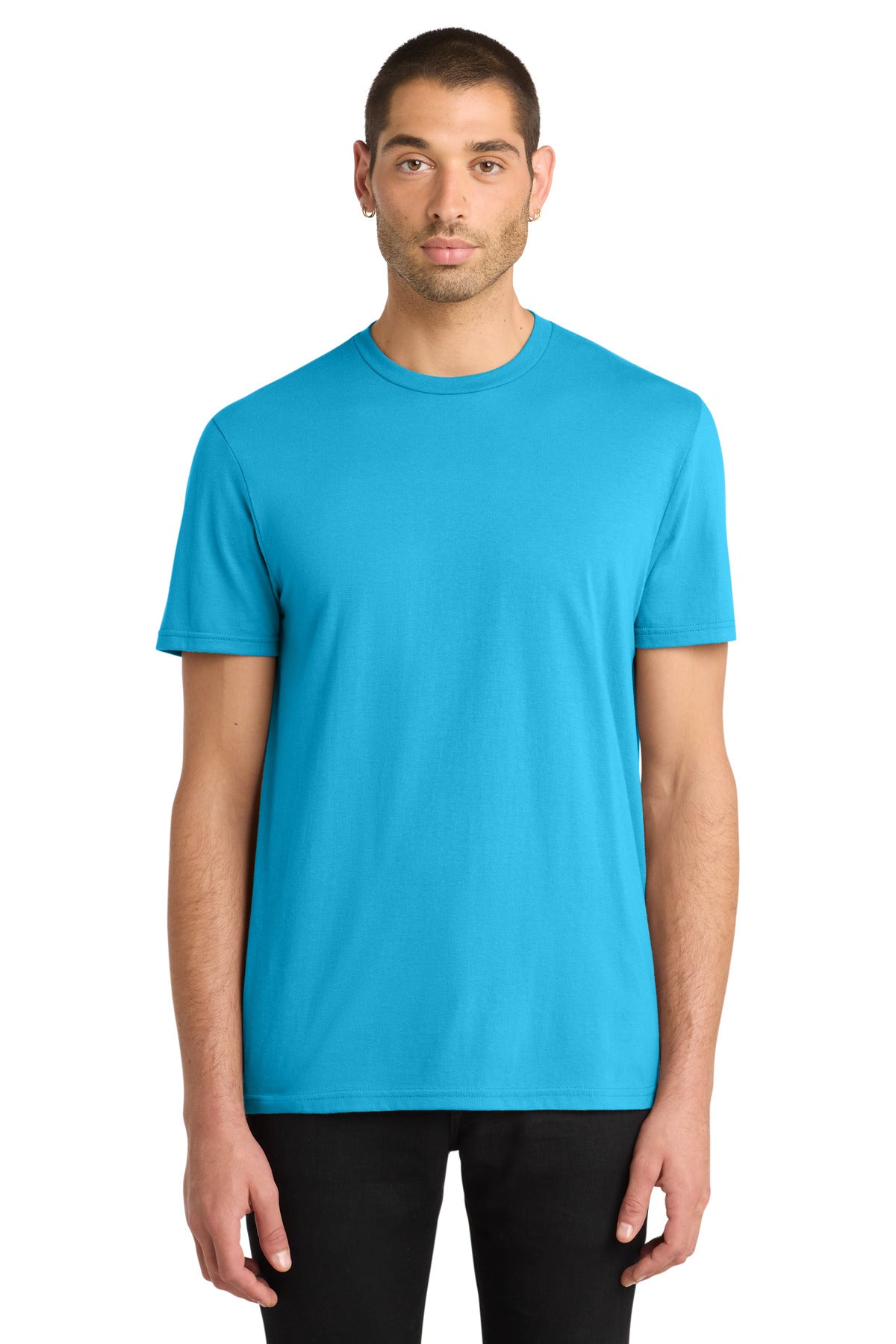 Custom logo District® Very Important Tee®. DT6000 in Light Turquoise