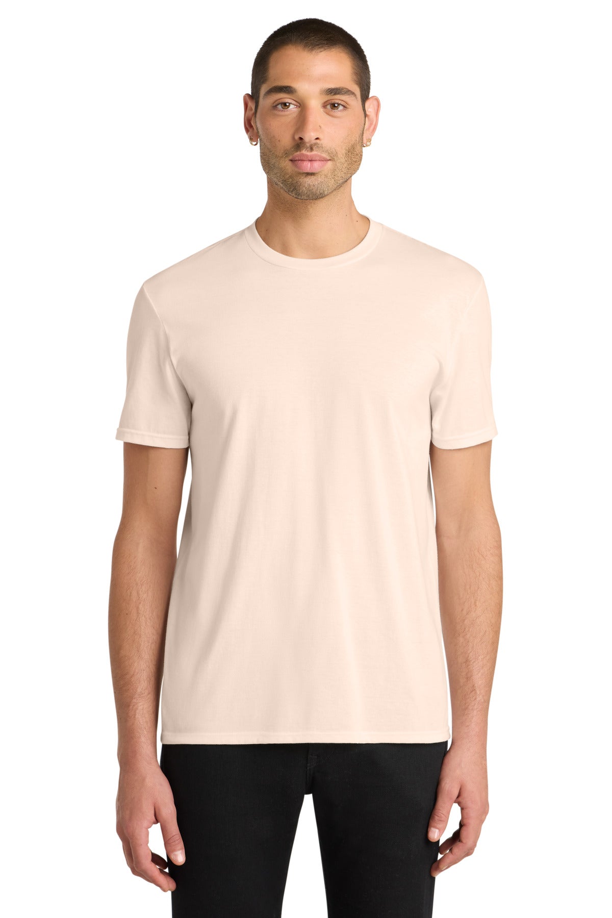 Custom logo District® Very Important Tee®. DT6000 in Rosewater Pink