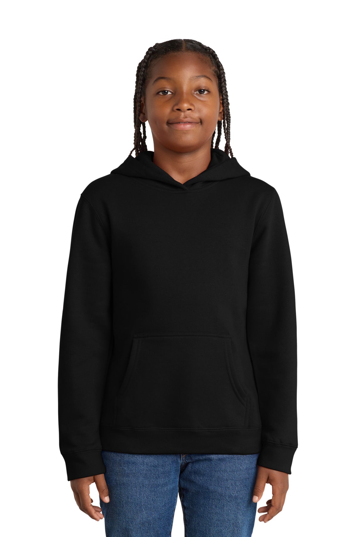 Custom logo District® Youth V.I.T.™Fleece Hoodie DT6100Y in Black