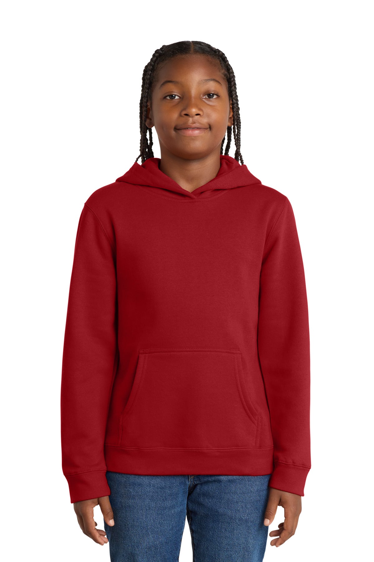 Custom logo District® Youth V.I.T.™Fleece Hoodie DT6100Y in Classic Red