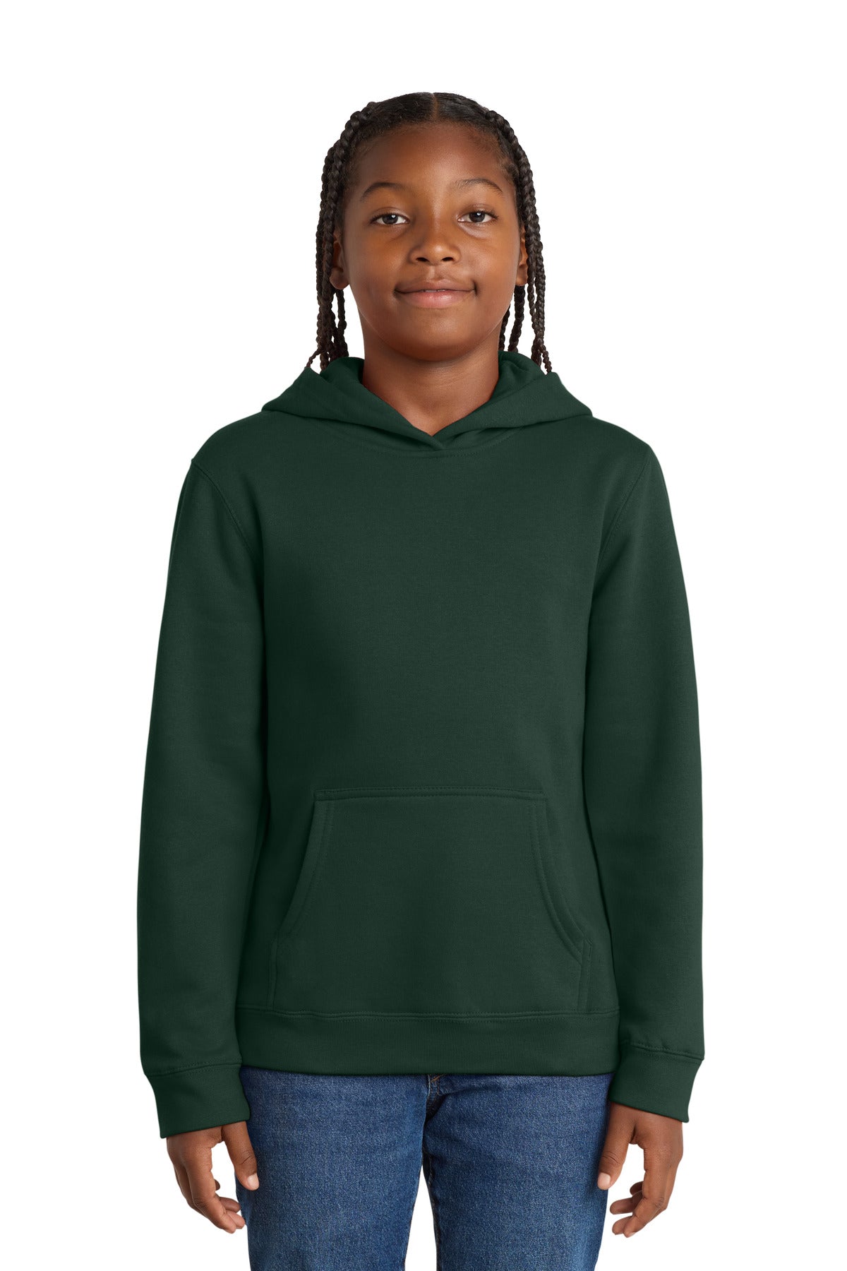 Custom logo District® Youth V.I.T.™Fleece Hoodie DT6100Y in Forest Green