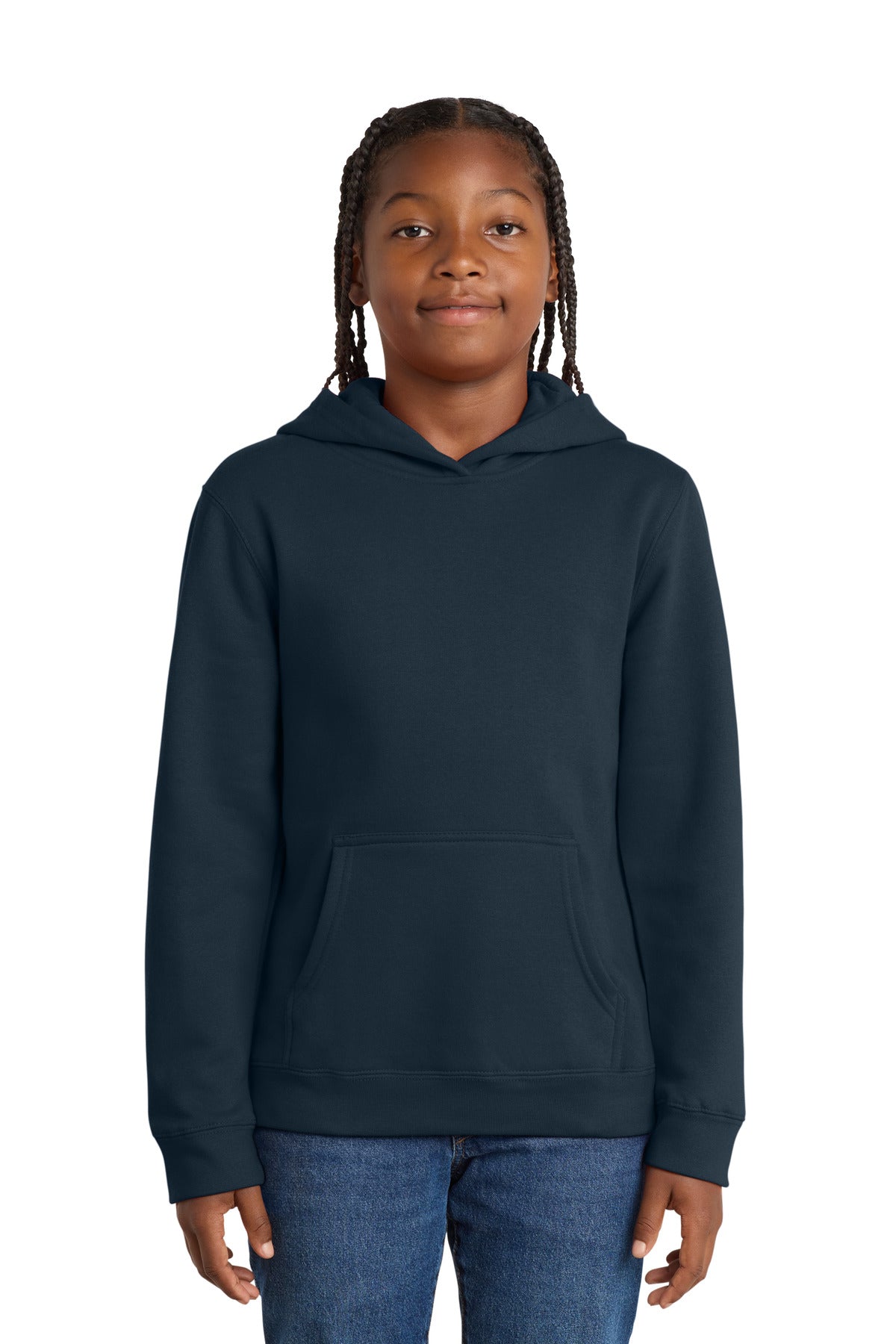 Custom logo District® Youth V.I.T.™Fleece Hoodie DT6100Y in New Navy