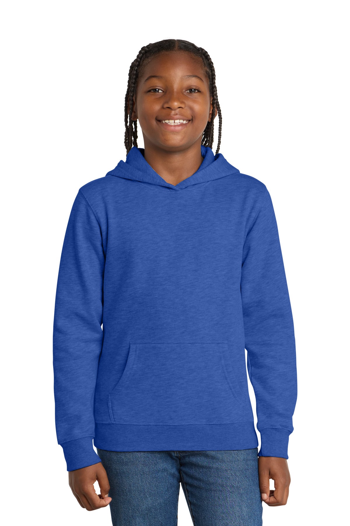 Custom logo District® Youth V.I.T.™Fleece Hoodie DT6100Y in Royal Frost