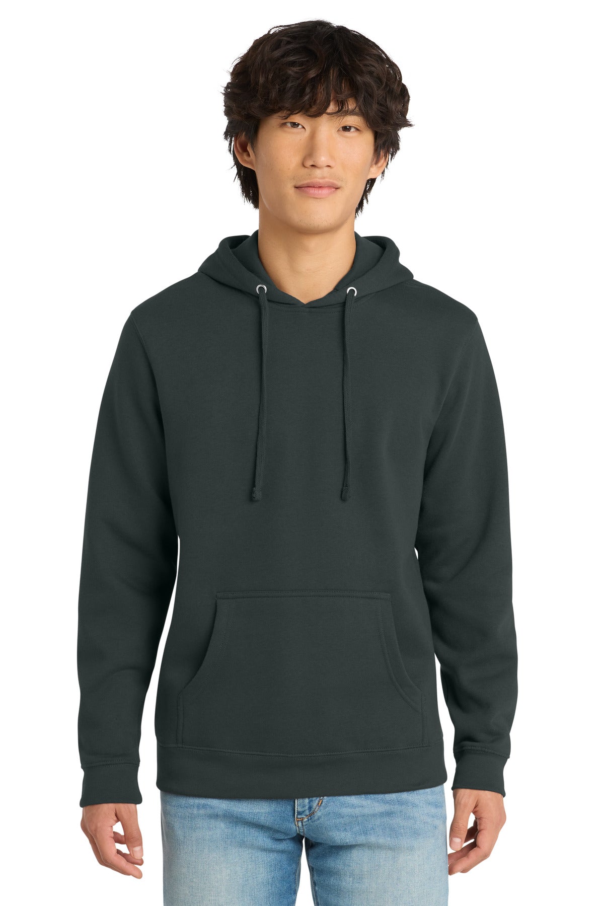 Custom logo District® V.I.T.™Fleece Hoodie DT6100 in Charcoal
