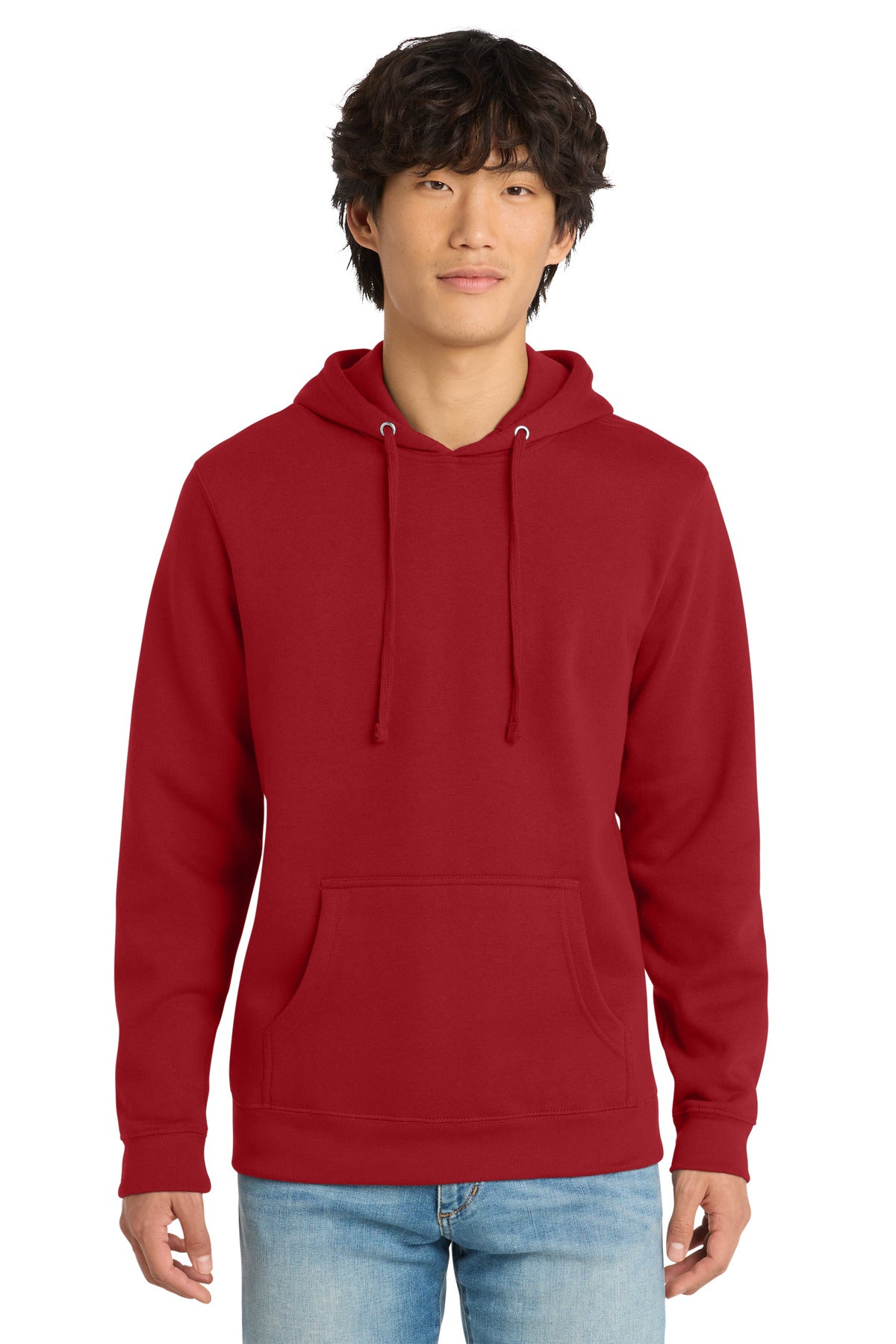 Custom logo District® V.I.T.™Fleece Hoodie DT6100 in Classic Red