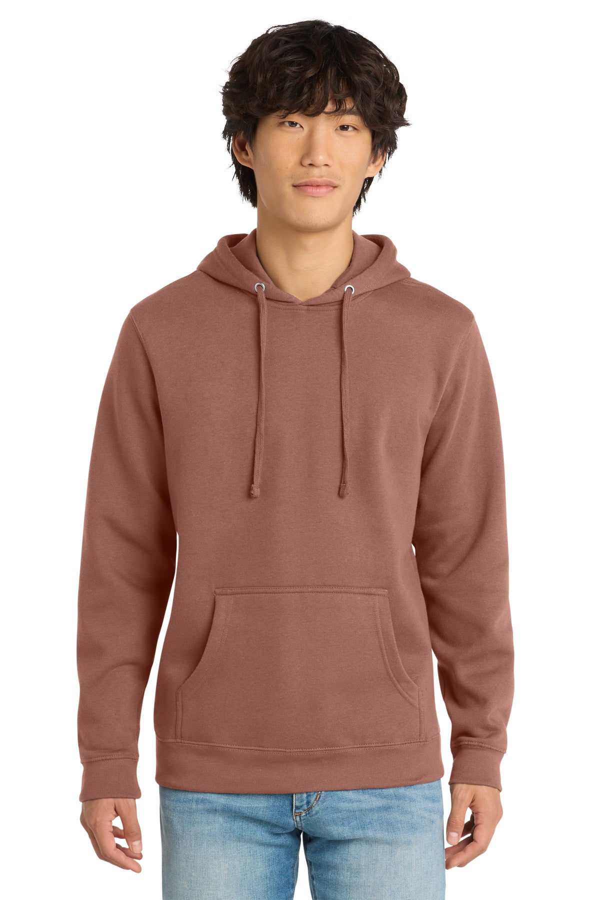 Custom logo District® V.I.T.™Fleece Hoodie DT6100 in Desert Rose
