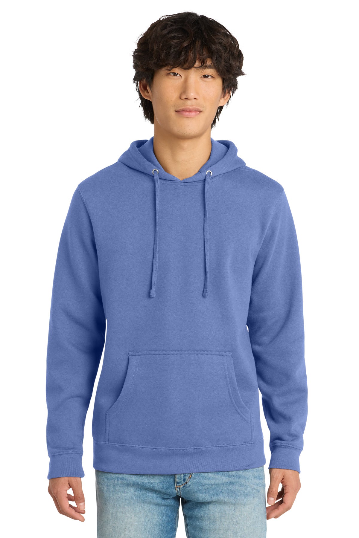 Custom logo District® V.I.T.™Fleece Hoodie DT6100 in Electric Purple