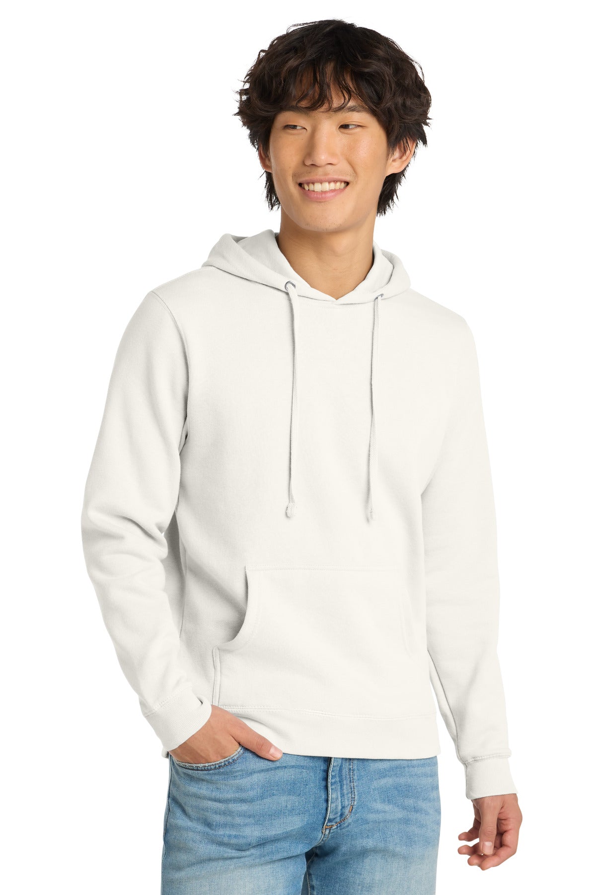 Custom logo District® V.I.T.™Fleece Hoodie DT6100 in Gardenia