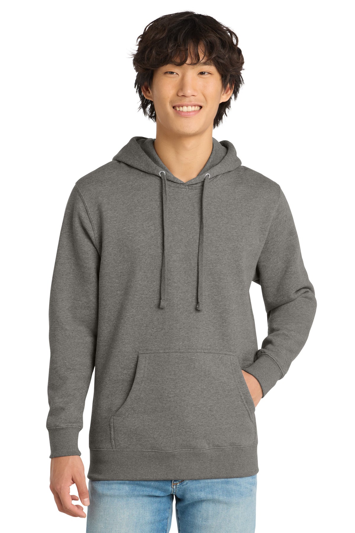 Custom logo District® V.I.T.™Fleece Hoodie DT6100 in Grey Frost