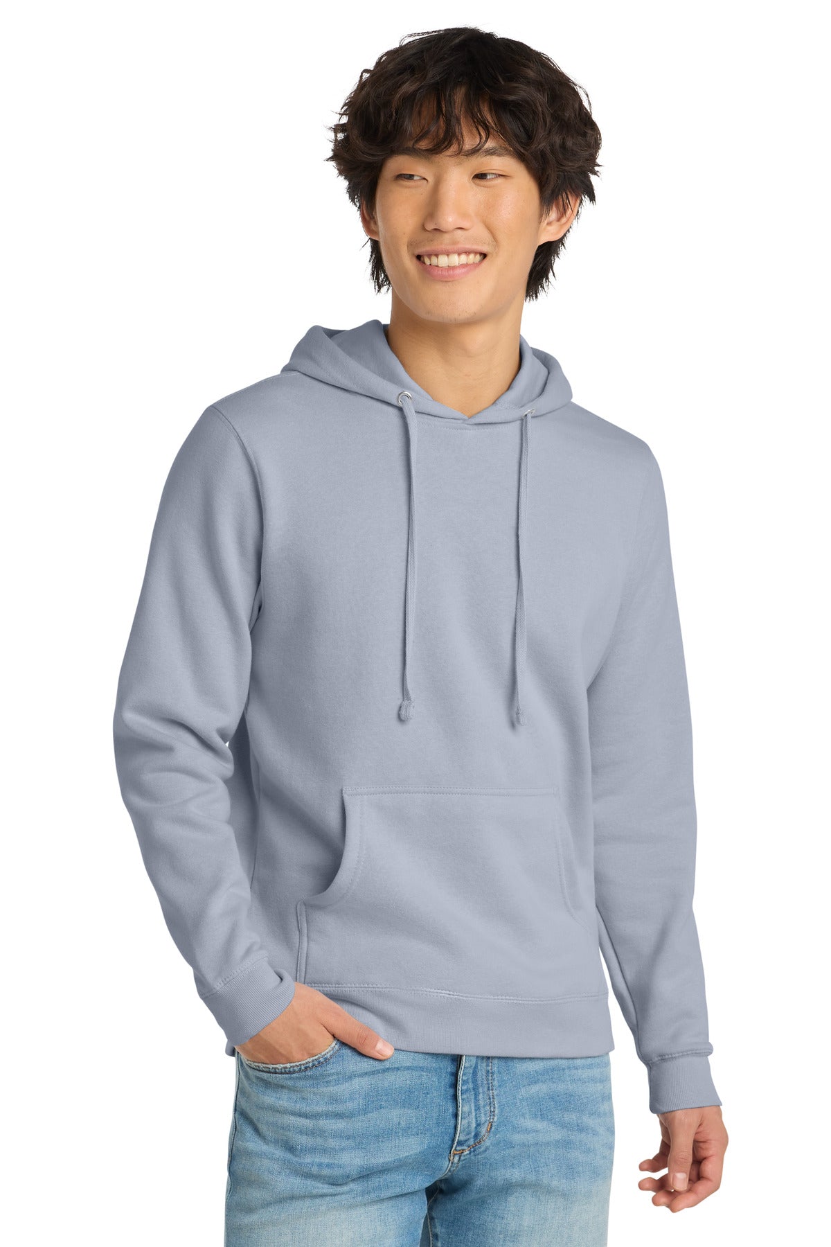 Custom logo District® V.I.T.™Fleece Hoodie DT6100 in Icelandic Purple