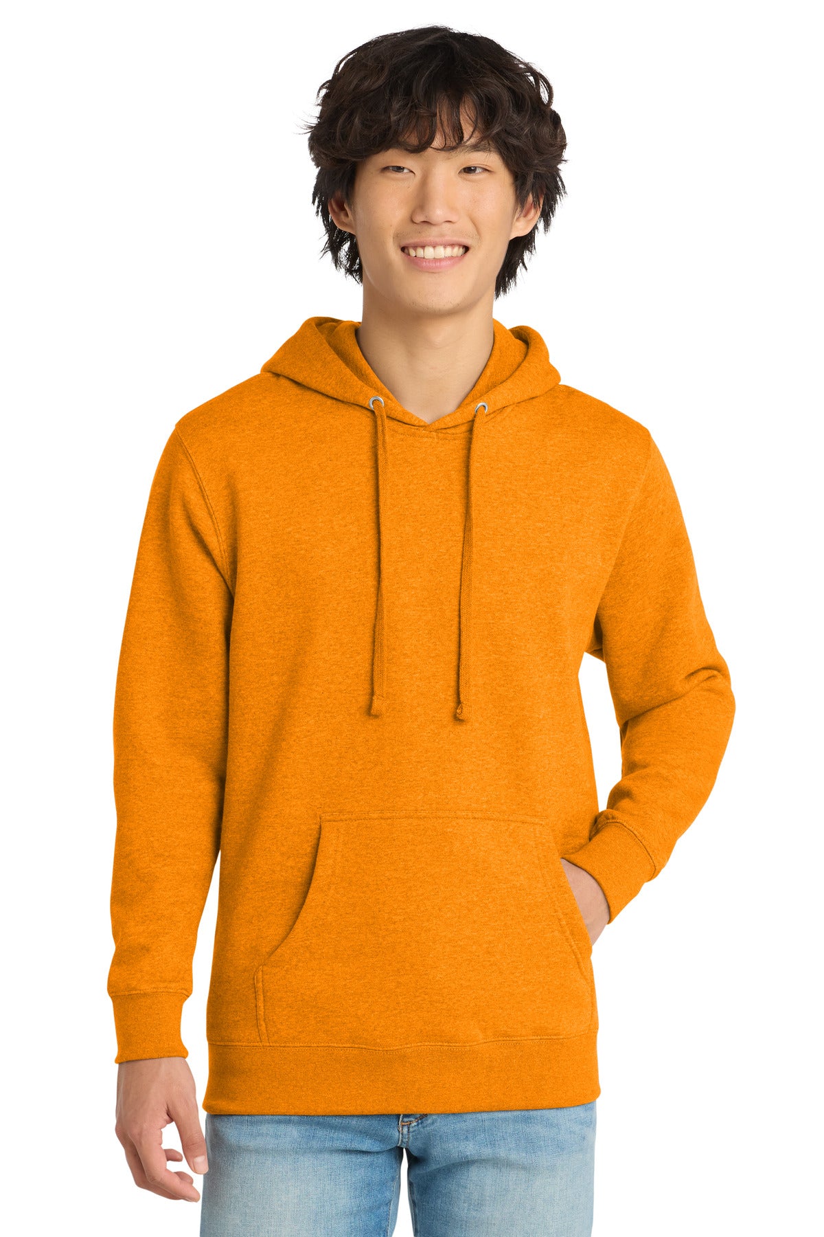 Custom logo District® V.I.T.™Fleece Hoodie DT6100 in Marigold Heather