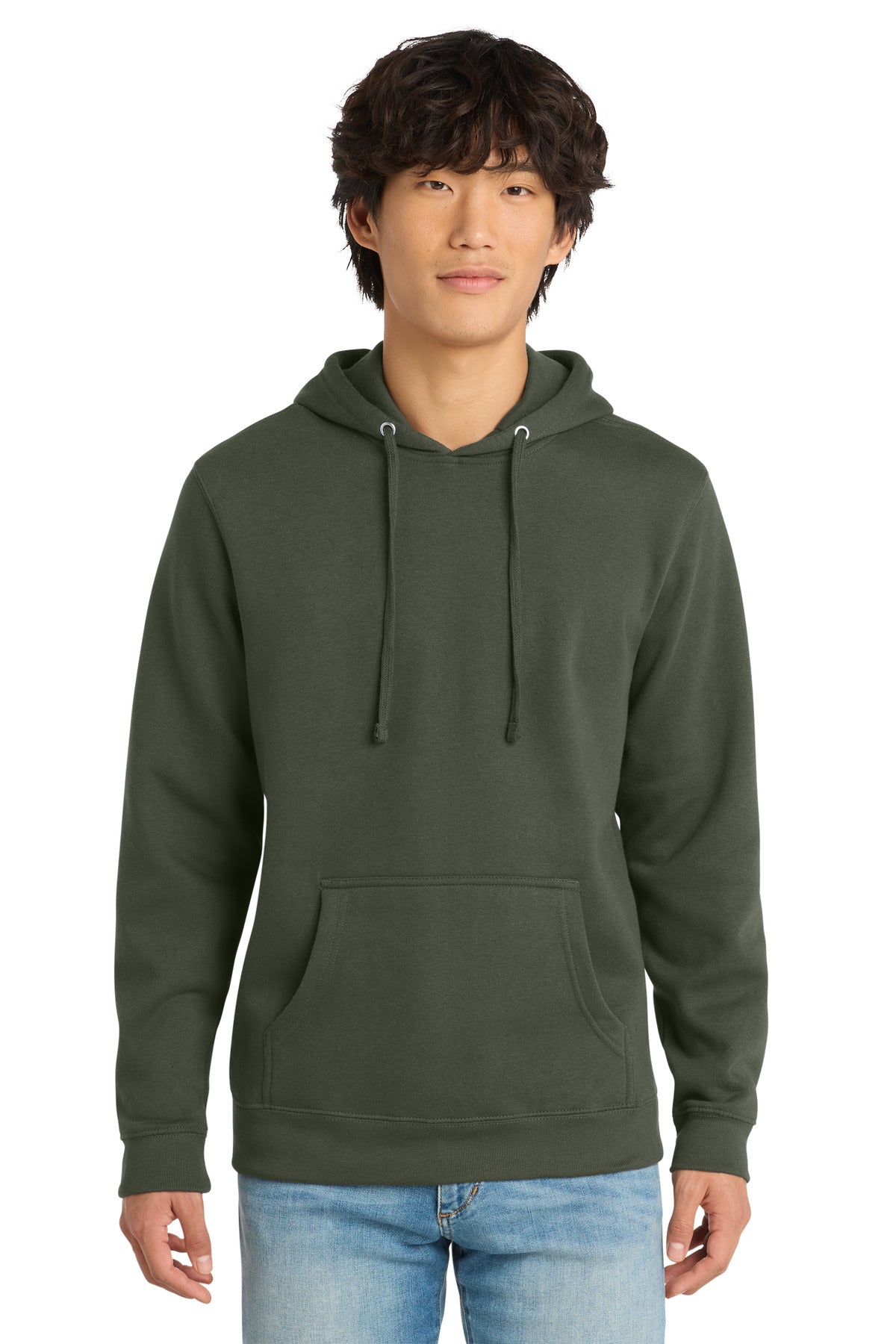 Custom logo District® V.I.T.™Fleece Hoodie DT6100 in Olive