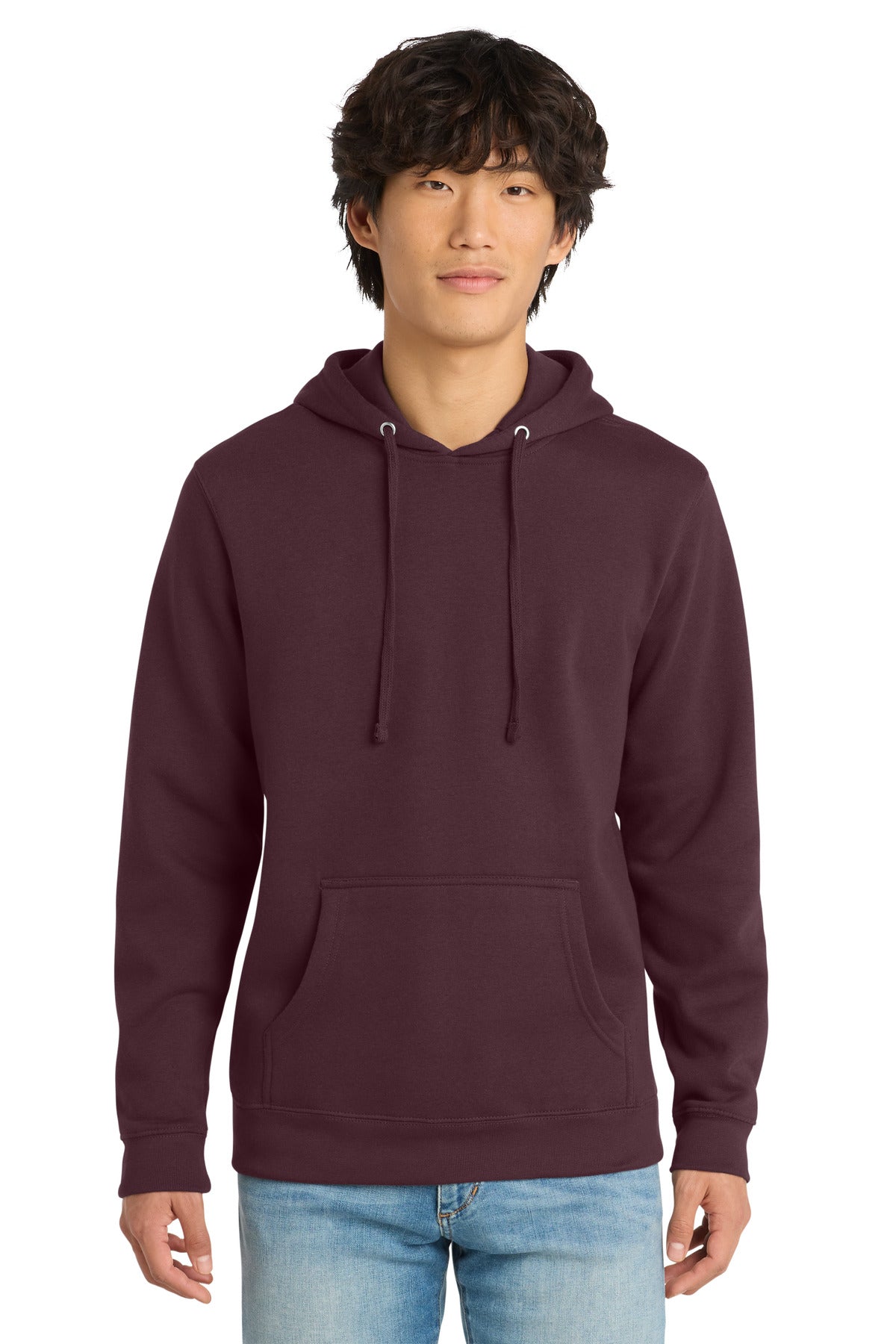 Custom logo District® V.I.T.™Fleece Hoodie DT6100 in Plum