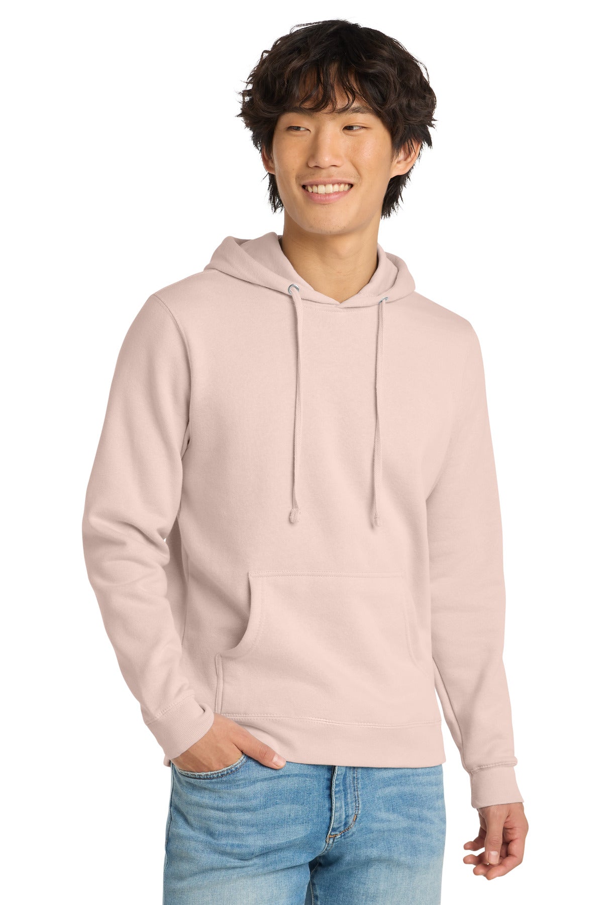 Custom logo District® V.I.T.™Fleece Hoodie DT6100 in Rosewater Pink