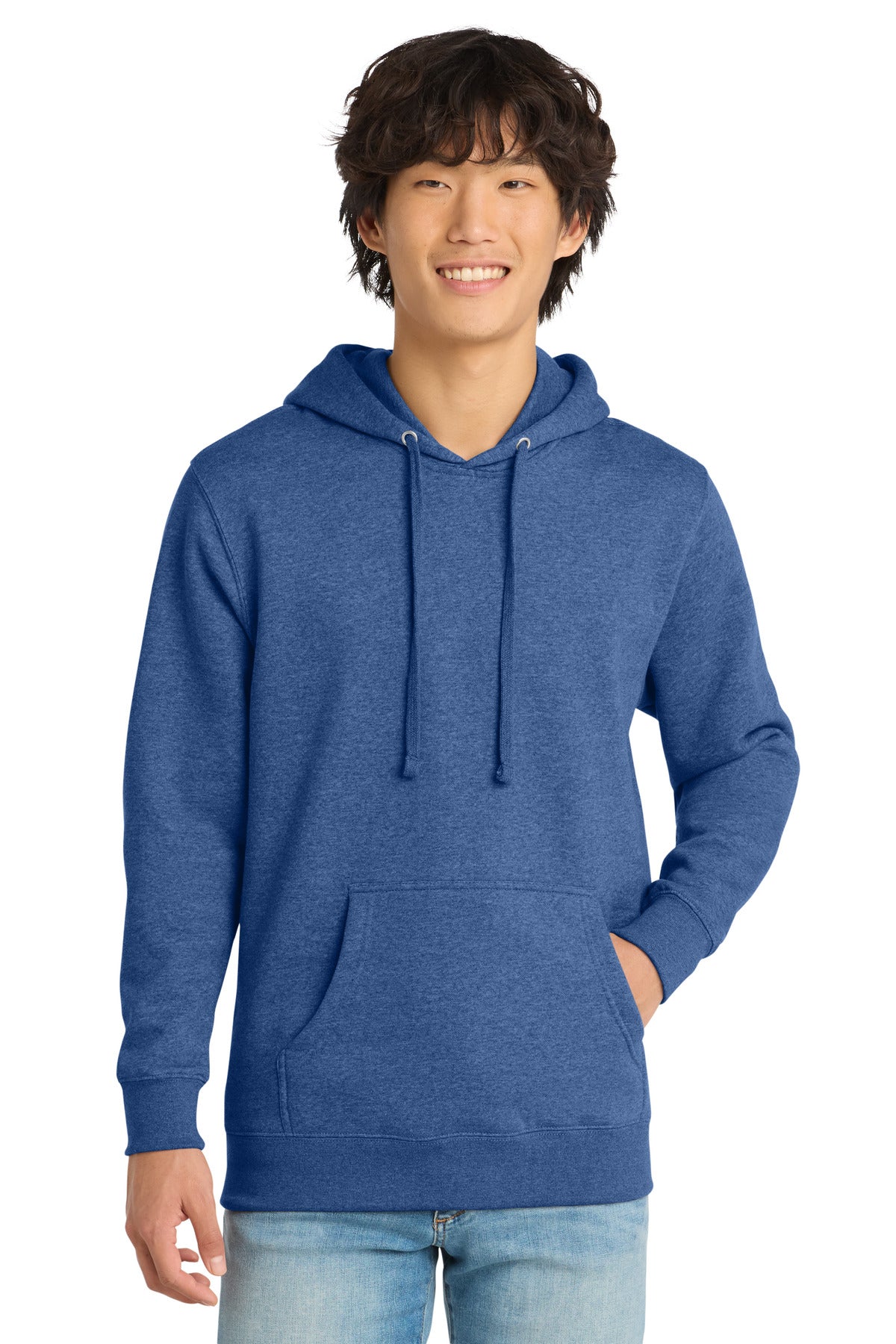 Custom logo District® V.I.T.™Fleece Hoodie DT6100 in Royal Frost