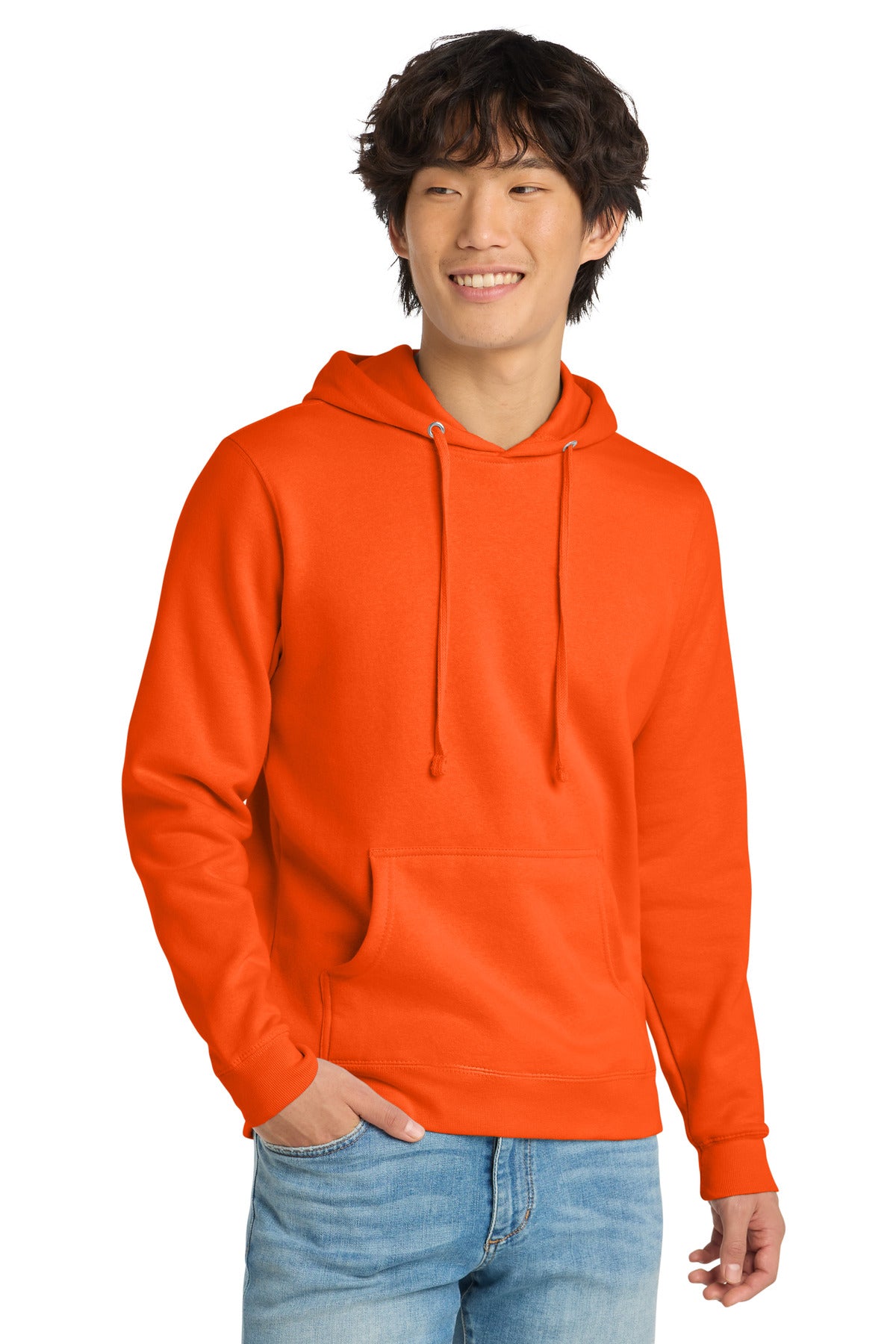 Custom logo District® V.I.T.™Fleece Hoodie DT6100 in S. Orange
