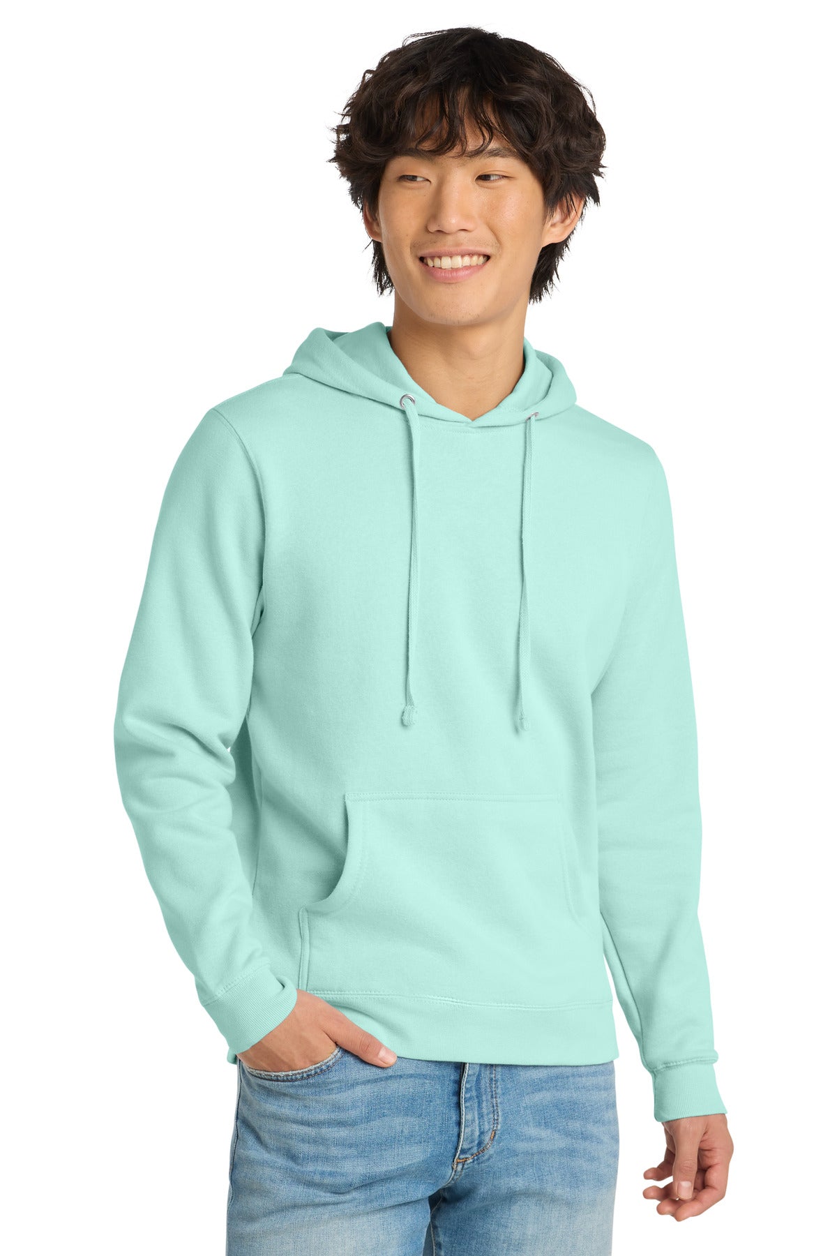 Custom logo District® V.I.T.™Fleece Hoodie DT6100 in Sea Mist