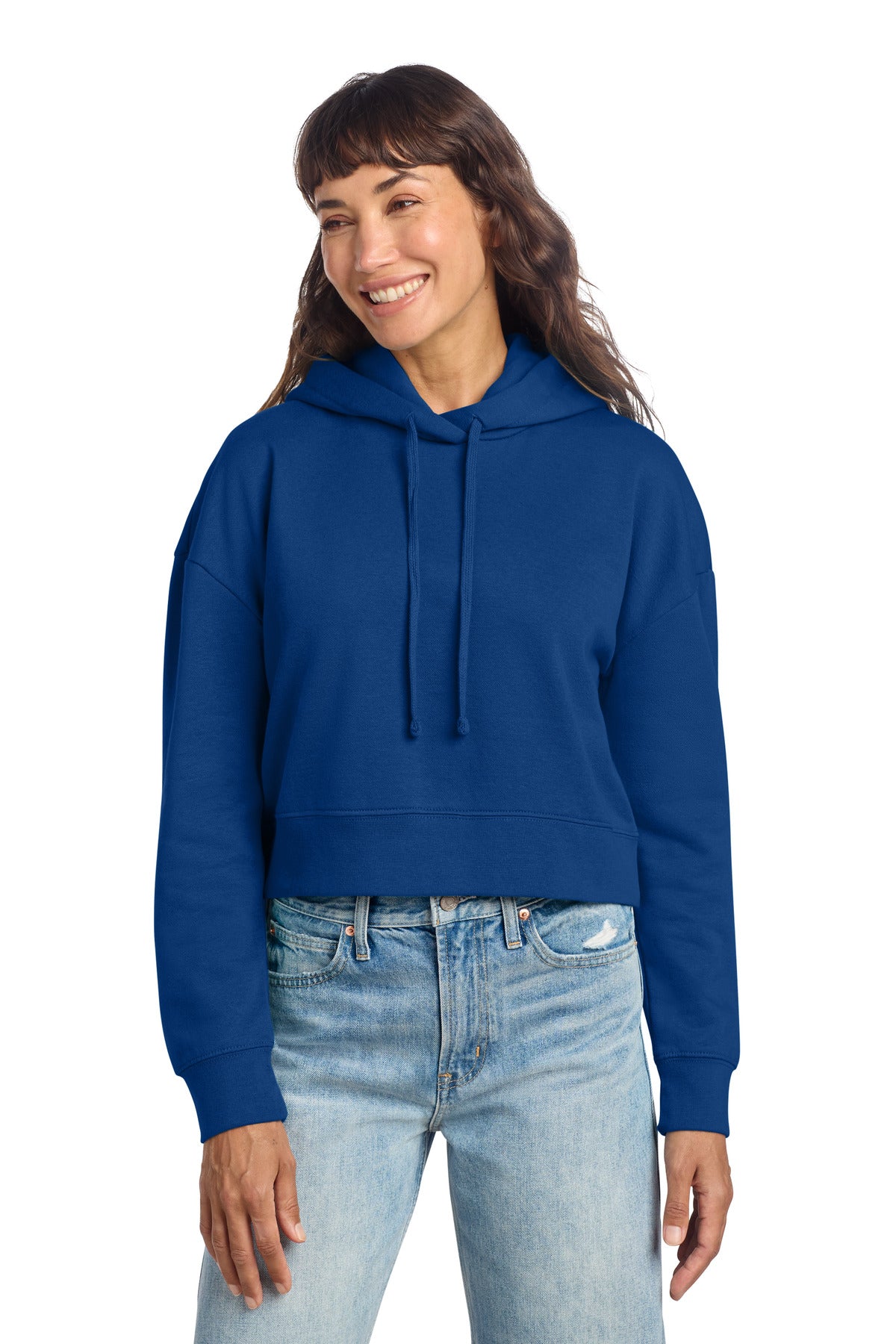 Custom logo District® Women's V.I.T.™ Fleece Hoodie DT6101 in Deep Royal
