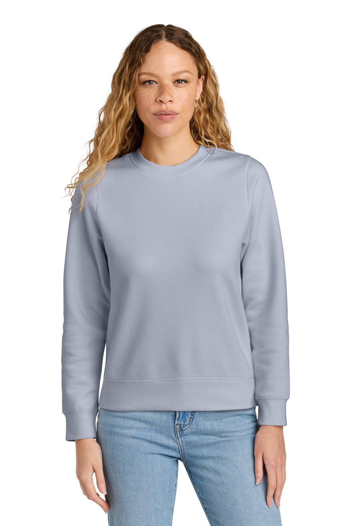 Custom logo District® Women's V.I.T.™ Fleece Crew DT6105 in Icelandic Purple