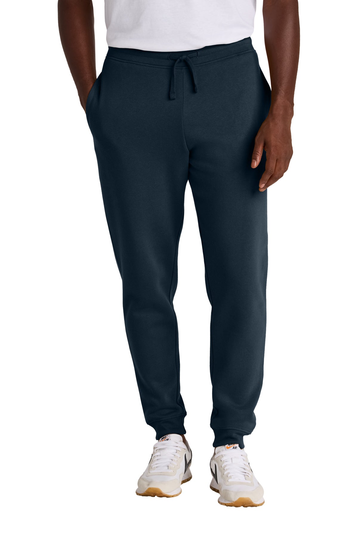 Custom logo District® V.I.T.™Fleece Jogger DT6107 in New Navy