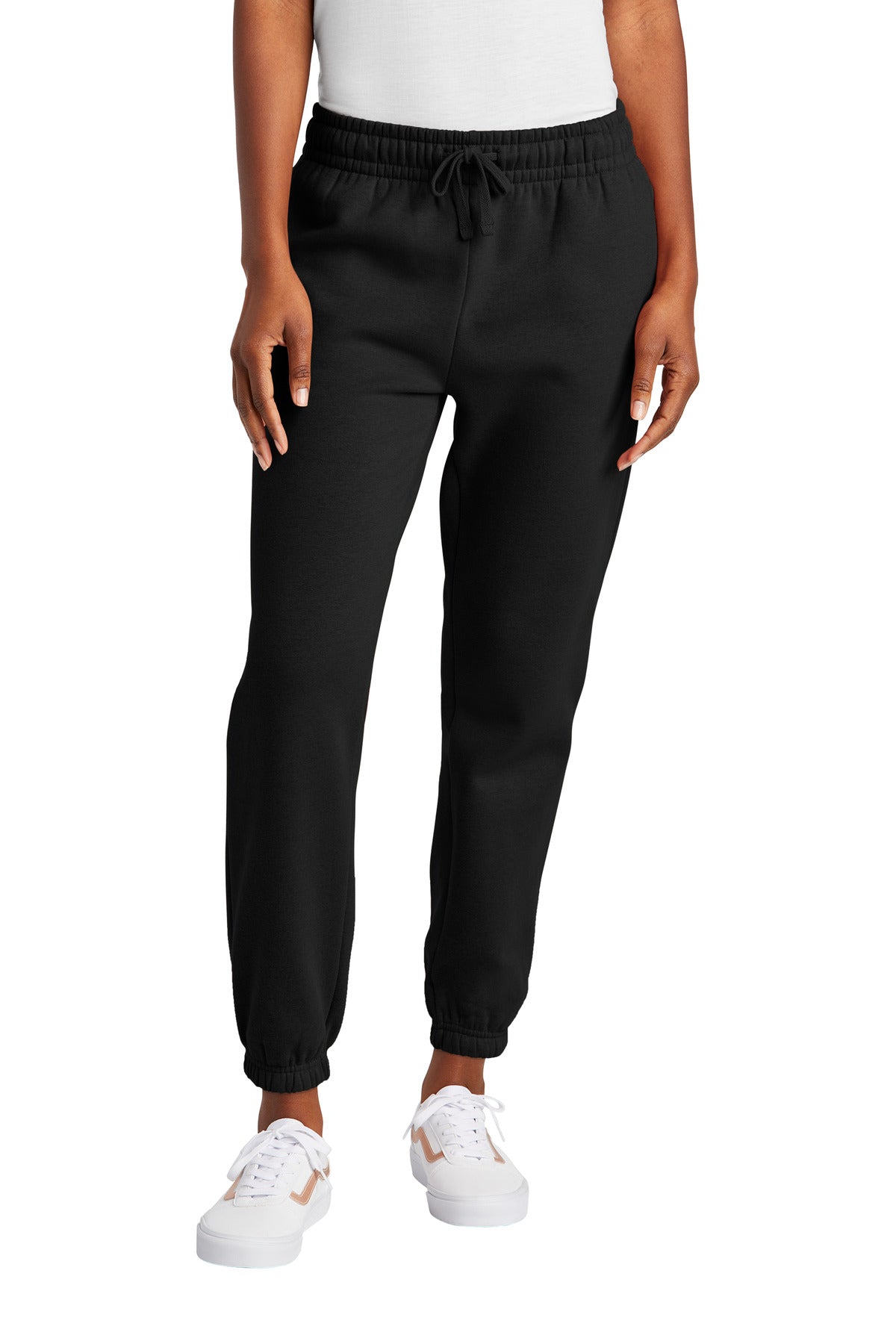 Custom logo District® Women's V.I.T.™ Fleece Sweatpant DT6110 in Black