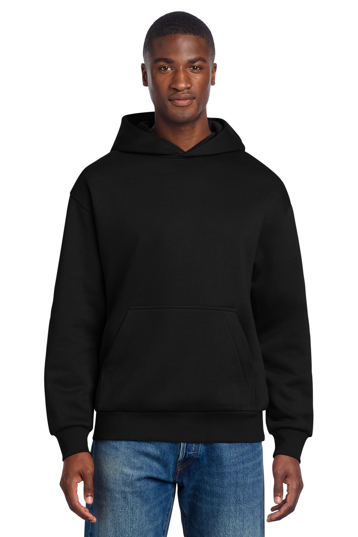 Custom logo District® V.I.T.™ Heavyweight Fleece Hoodie DT6150 in Black