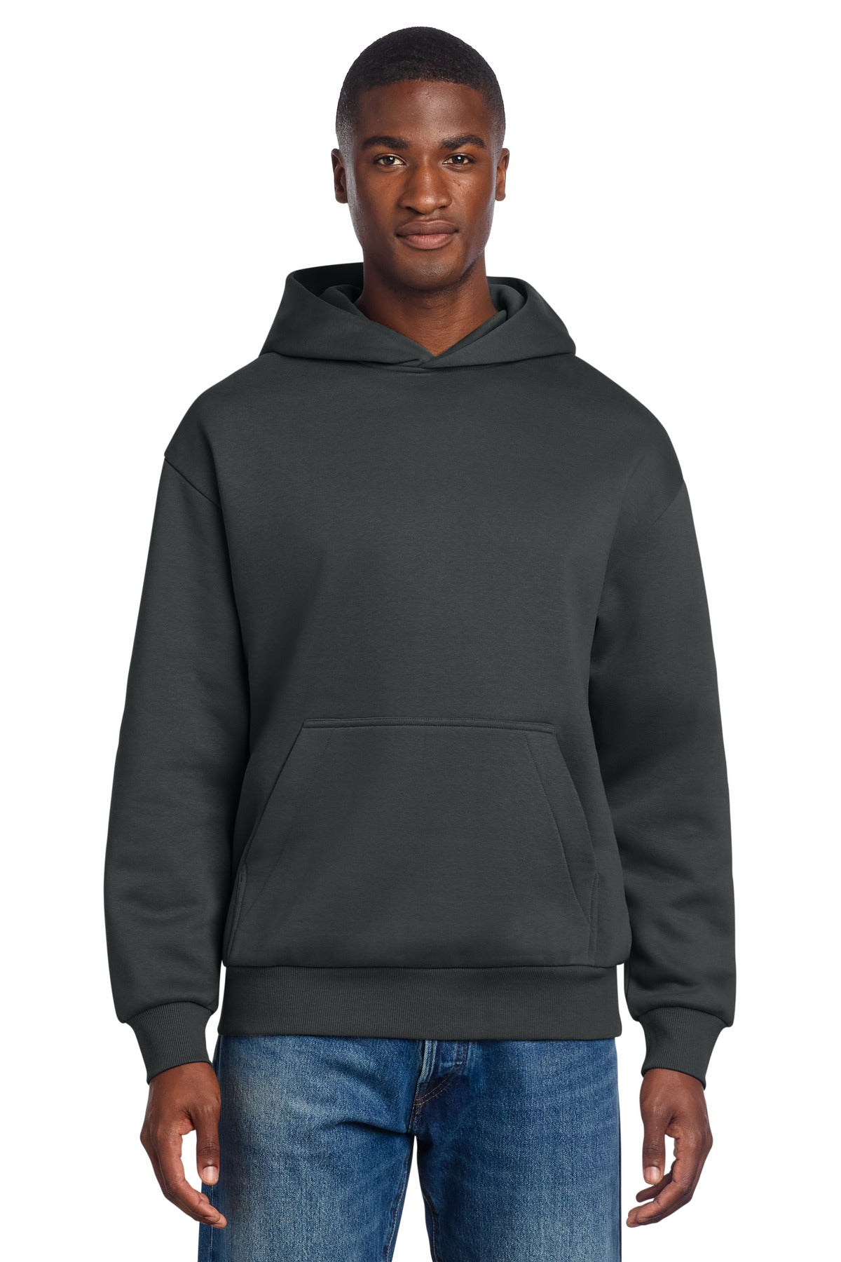 Custom logo District® V.I.T.™ Heavyweight Fleece Hoodie DT6150 in Charcoal