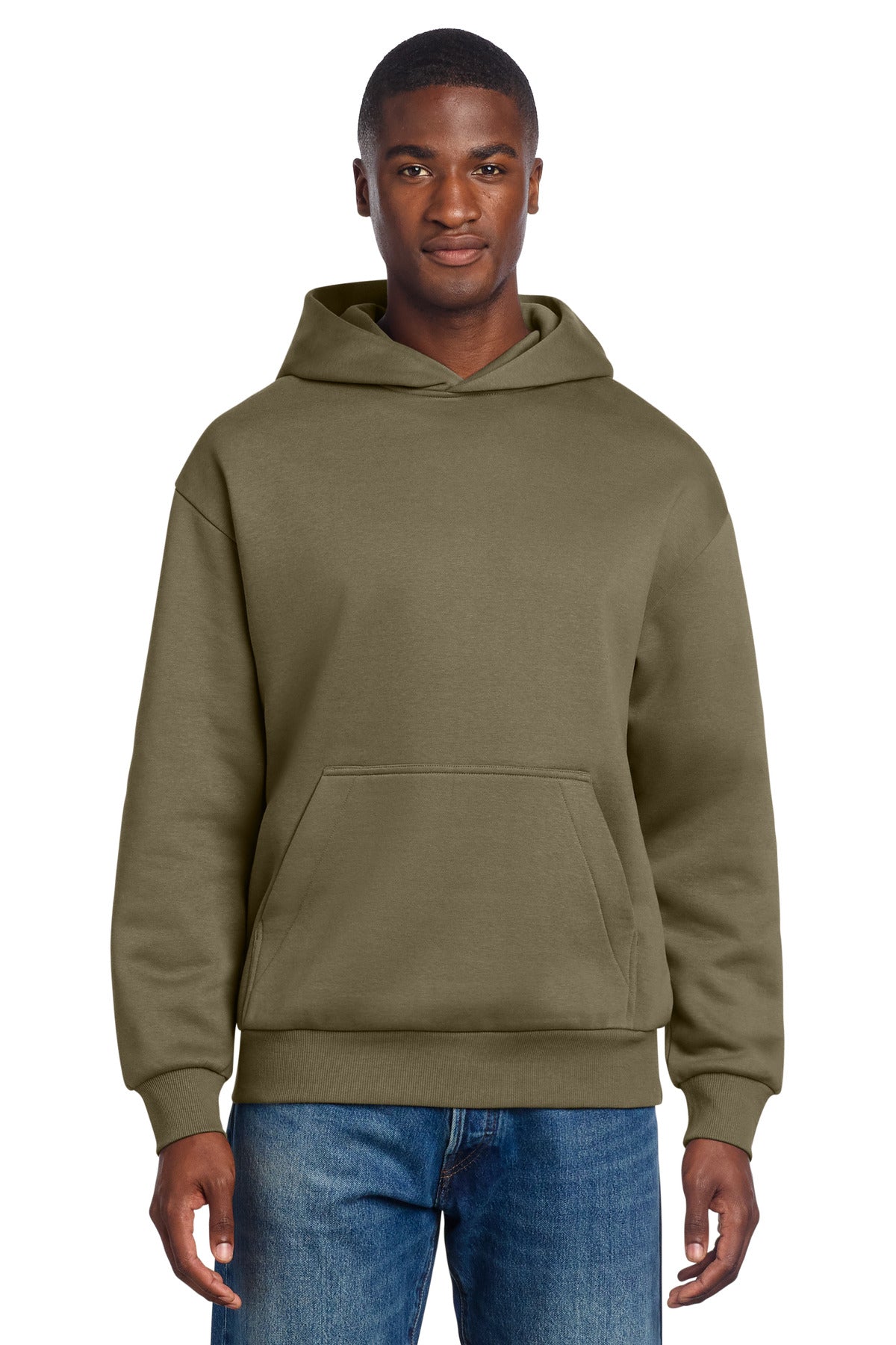 Custom logo District® V.I.T.™ Heavyweight Fleece Hoodie DT6150 in Coyote Brown