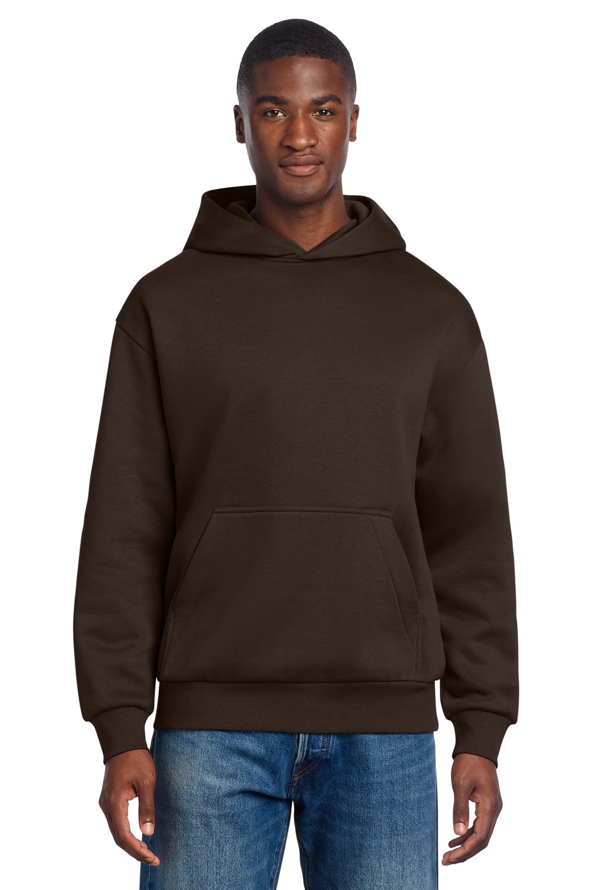 Custom logo District® V.I.T.™ Heavyweight Fleece Hoodie DT6150 in Dark Chocolate Brown