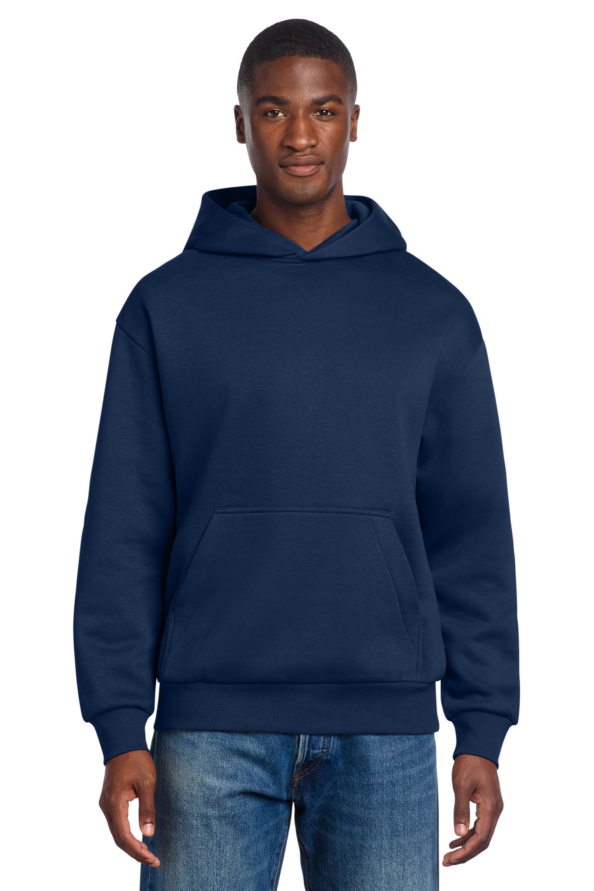 Custom logo District® V.I.T.™ Heavyweight Fleece Hoodie DT6150 in Dark Royal