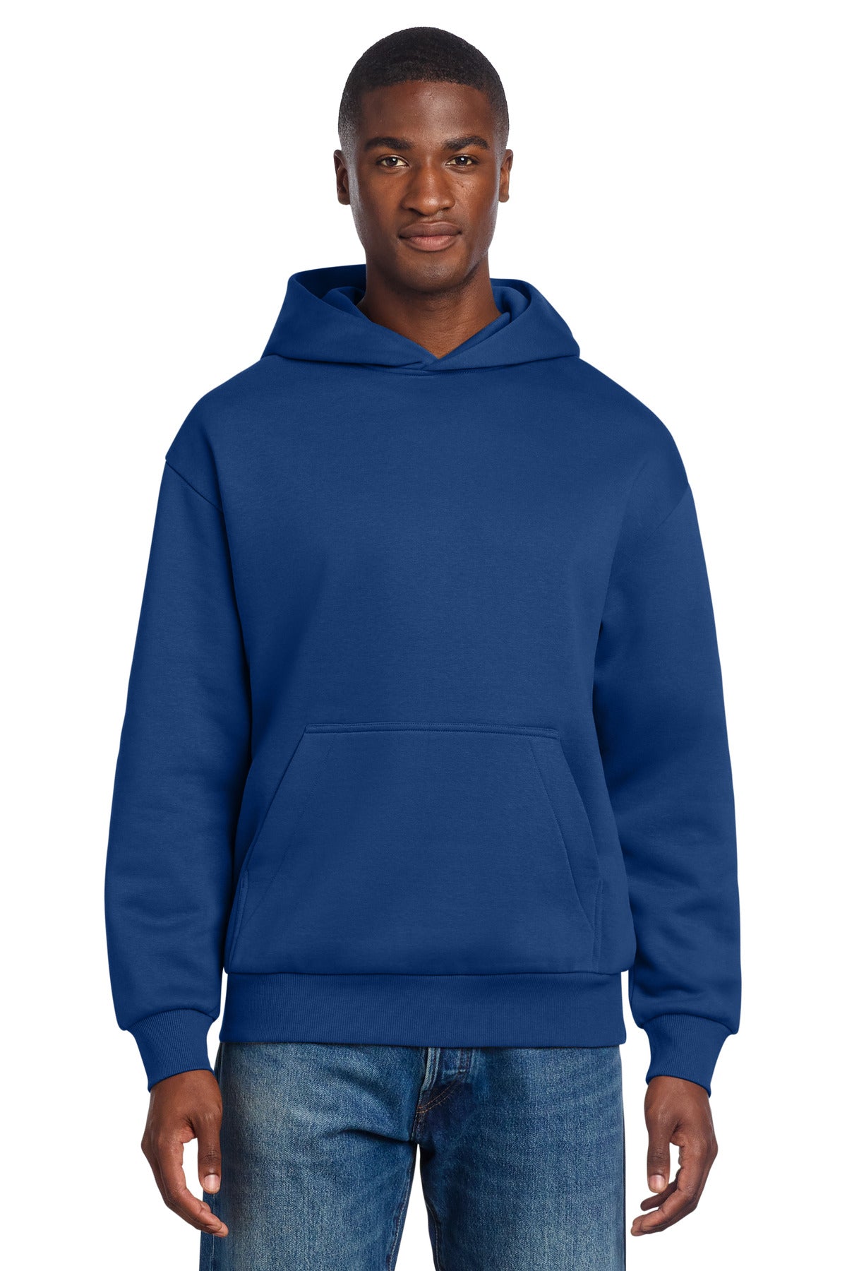 Custom logo District® V.I.T.™ Heavyweight Fleece Hoodie DT6150 in Deep Royal