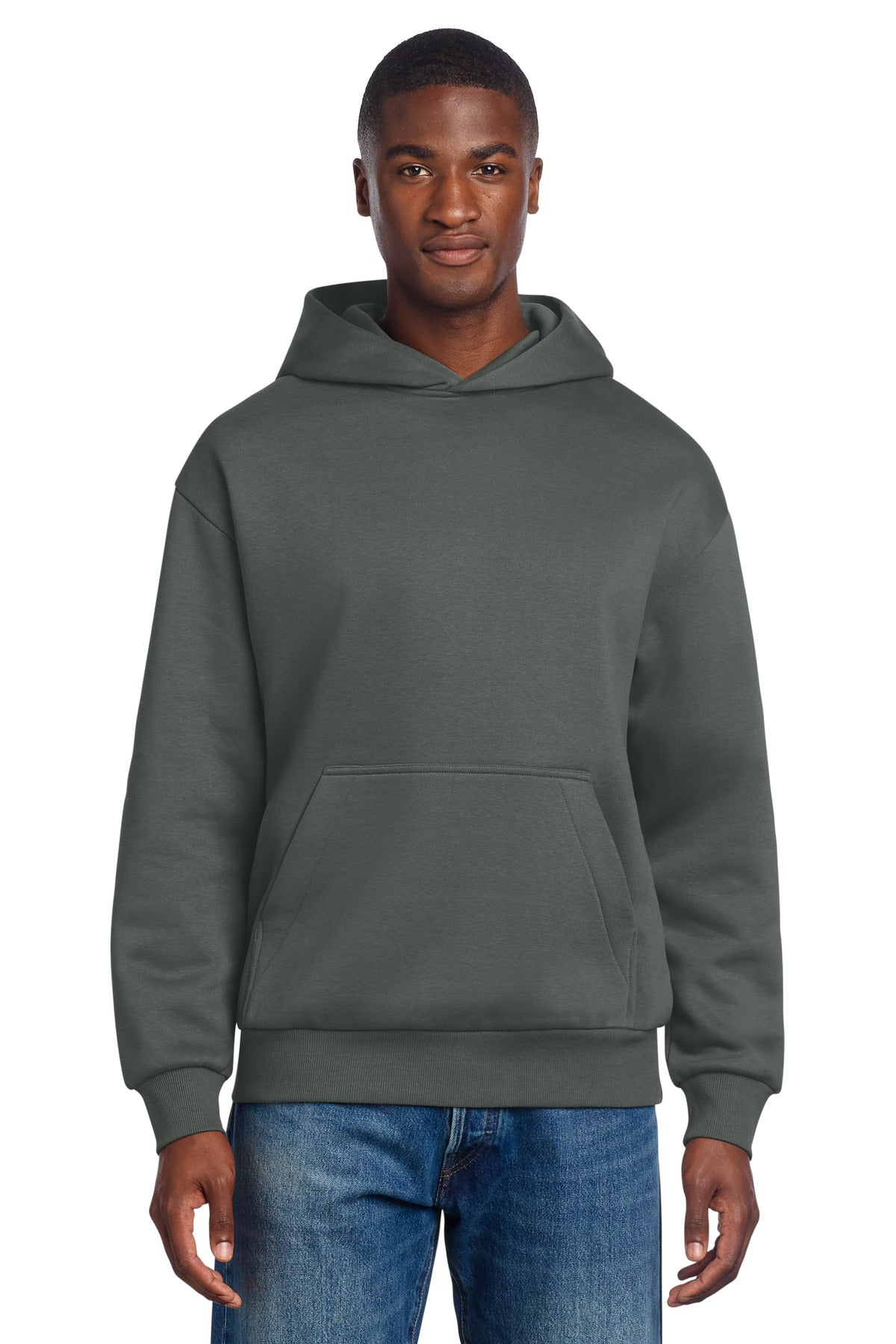 Custom logo District® V.I.T.™ Heavyweight Fleece Hoodie DT6150 in Deep Smoke
