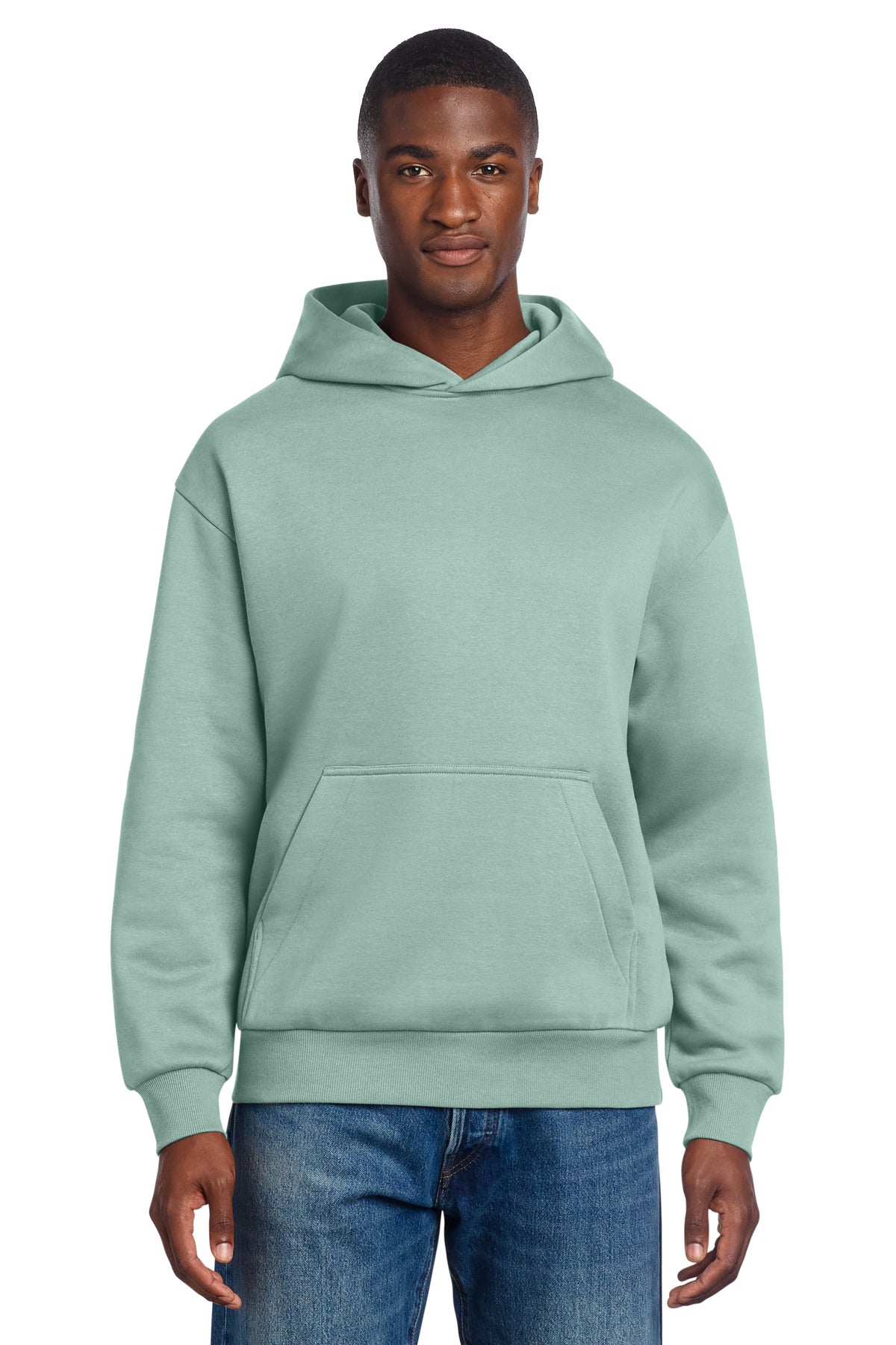 Custom logo District® V.I.T.™ Heavyweight Fleece Hoodie DT6150 in Dusty Sage