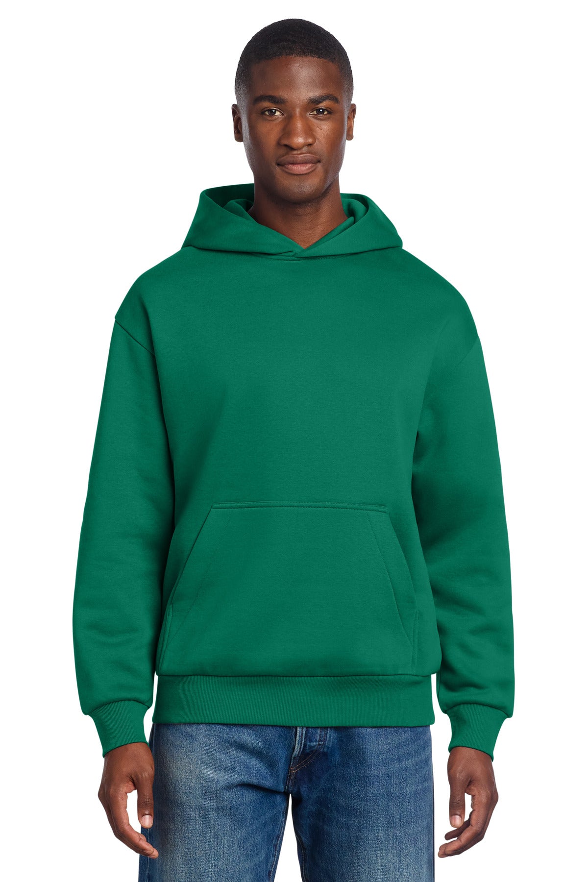 Custom logo District® V.I.T.™ Heavyweight Fleece Hoodie DT6150 in Jewel Green