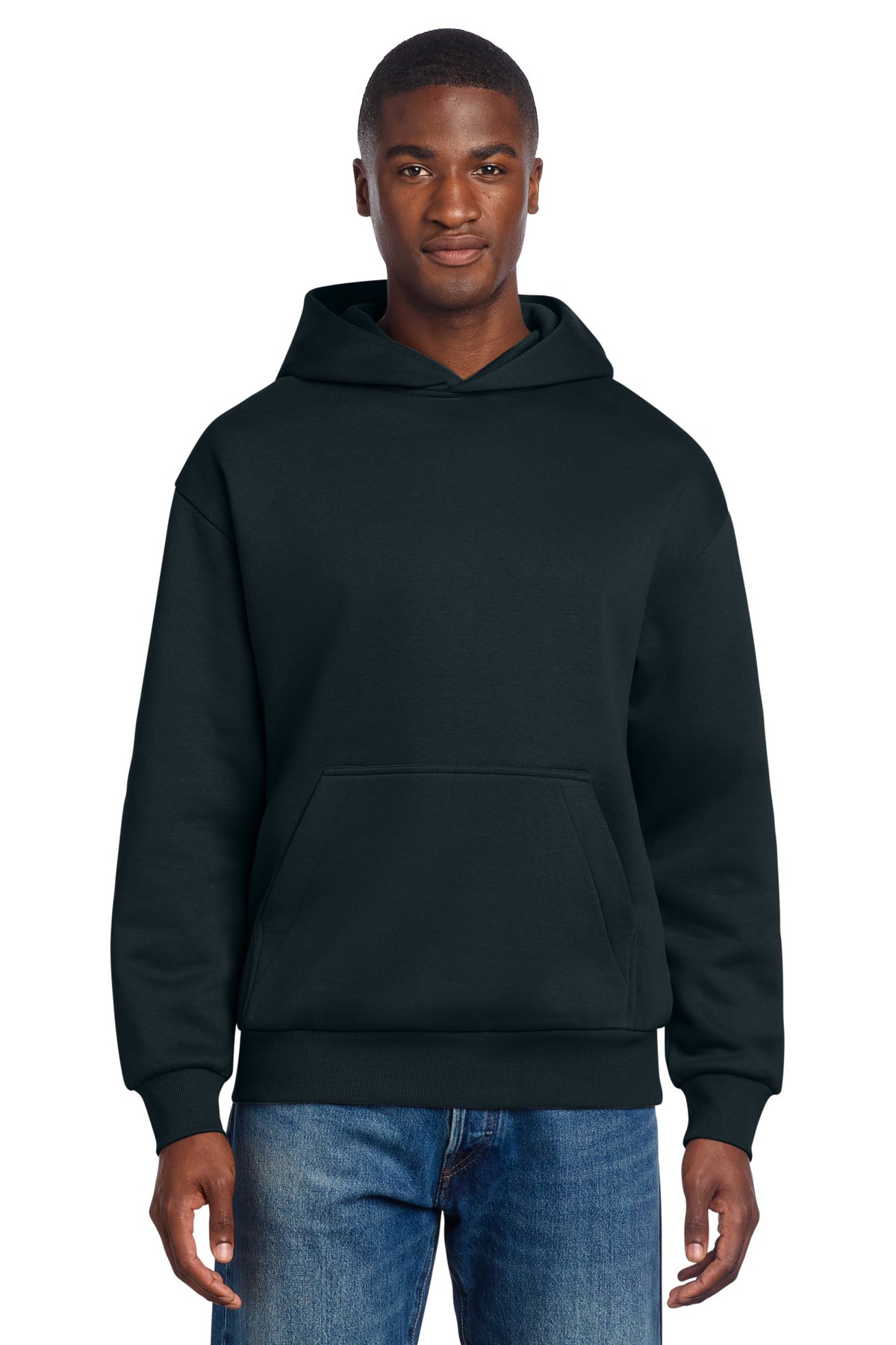Custom logo District® V.I.T.™ Heavyweight Fleece Hoodie DT6150 in Navy Blue