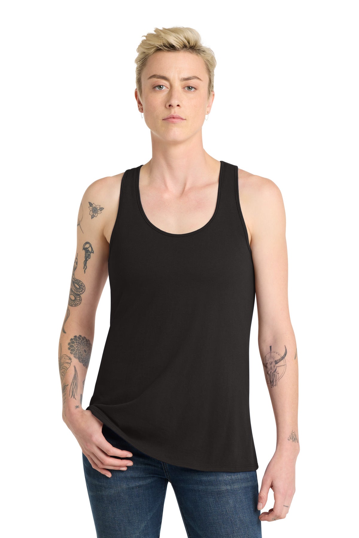 Custom logo District ® Women's V.I.T. ™ Racerback Tank. DT6302 in Black